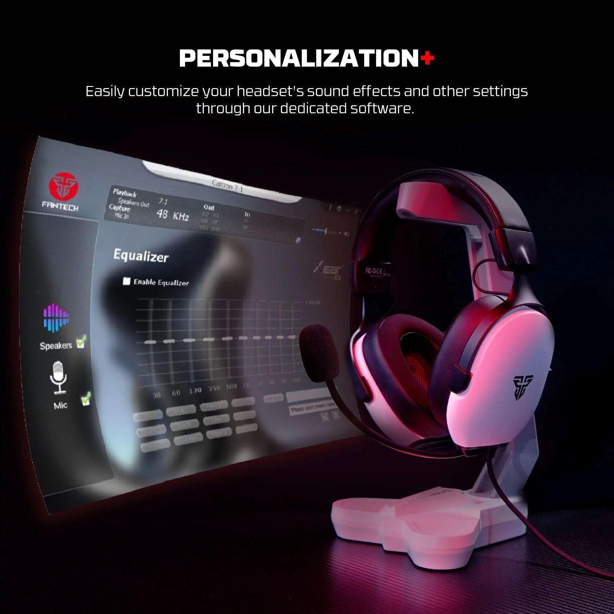 Fantech hg30 carbon 7.1 surround sound gaming headset black - audio | headset 7.1