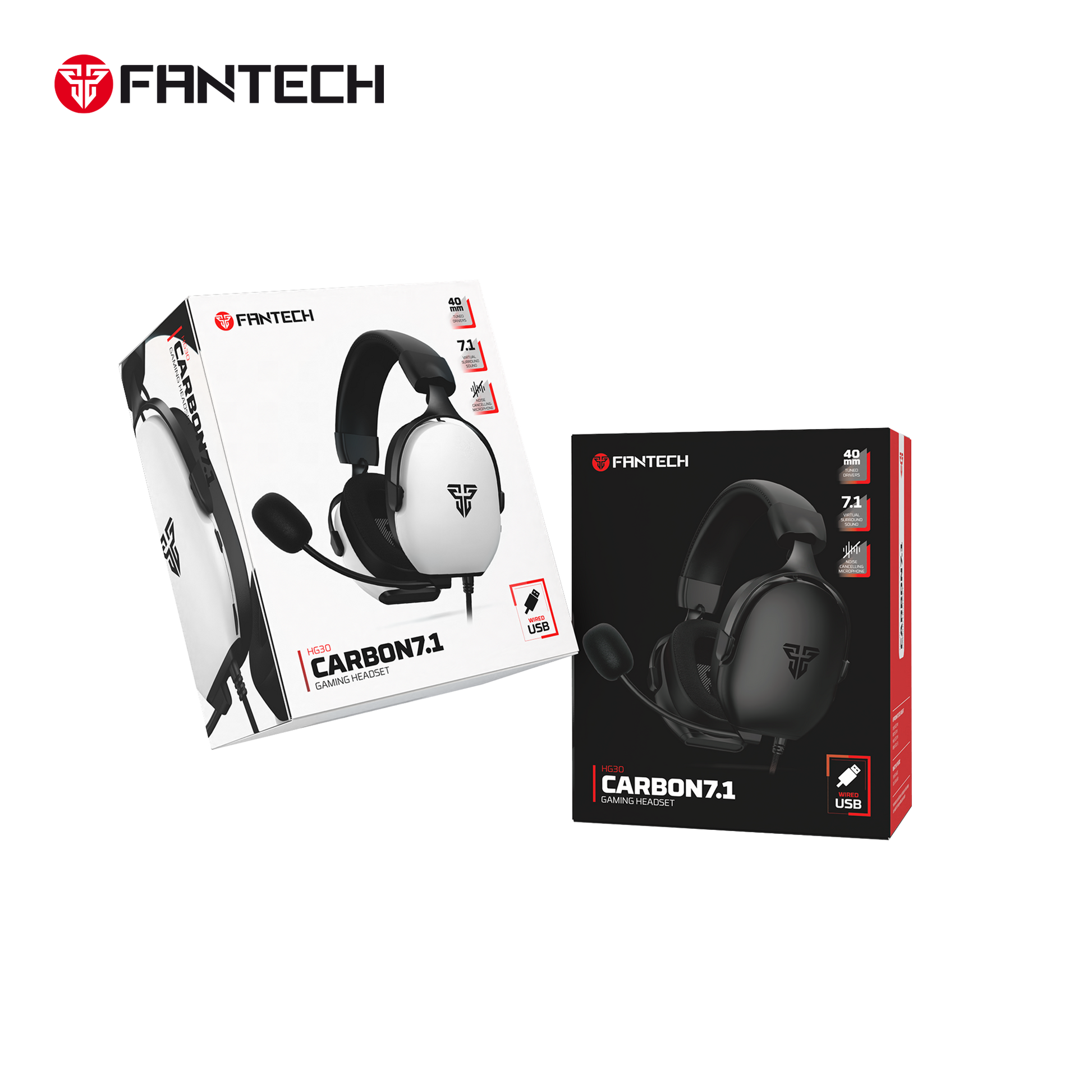 Fantech hg30 gaming headset - white 7.1 surround sound for immersive audio experience - audio | headset 7.1