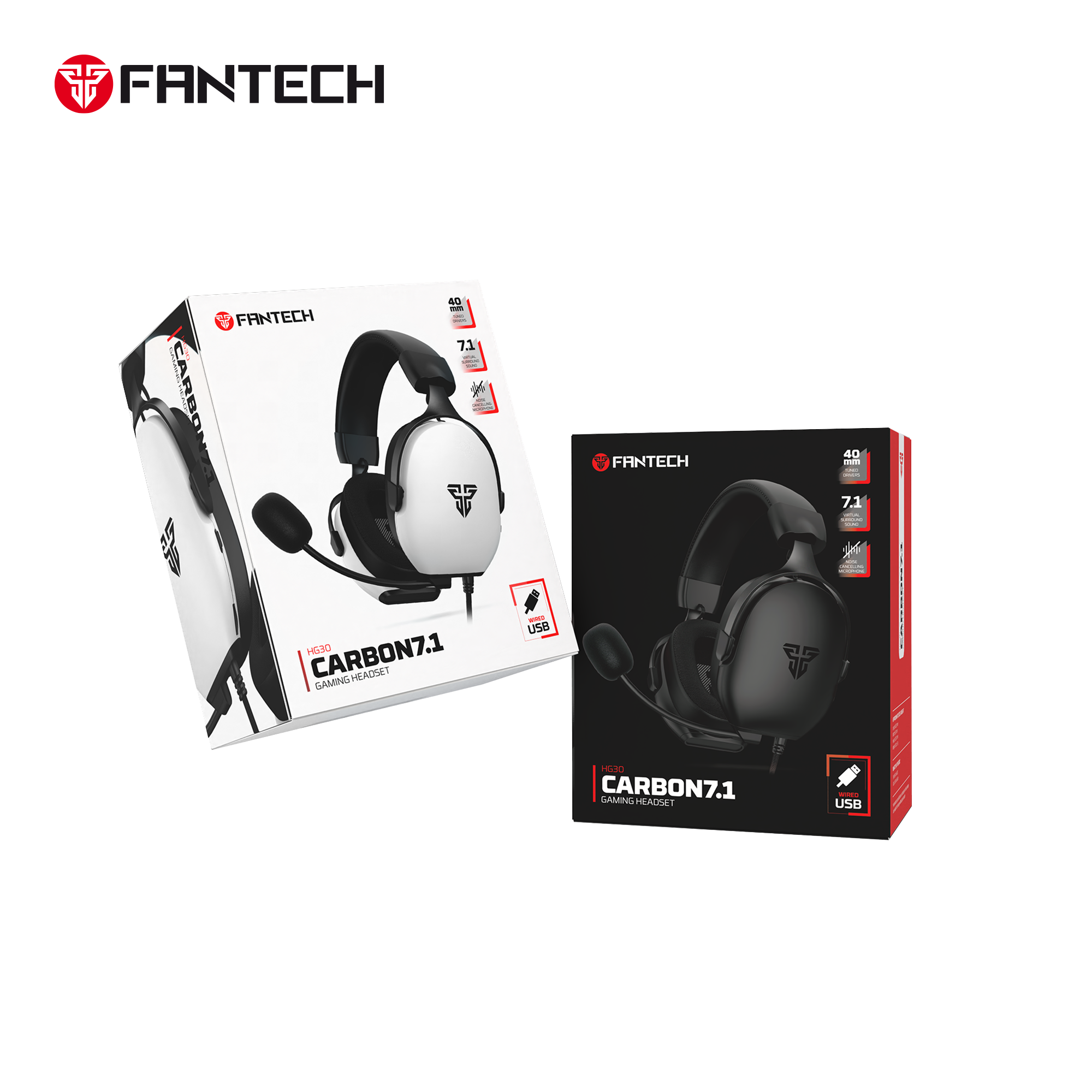 Fantech hg30 gaming headset - white 7.1 surround sound for immersive audio experience - audio | headset 7.1