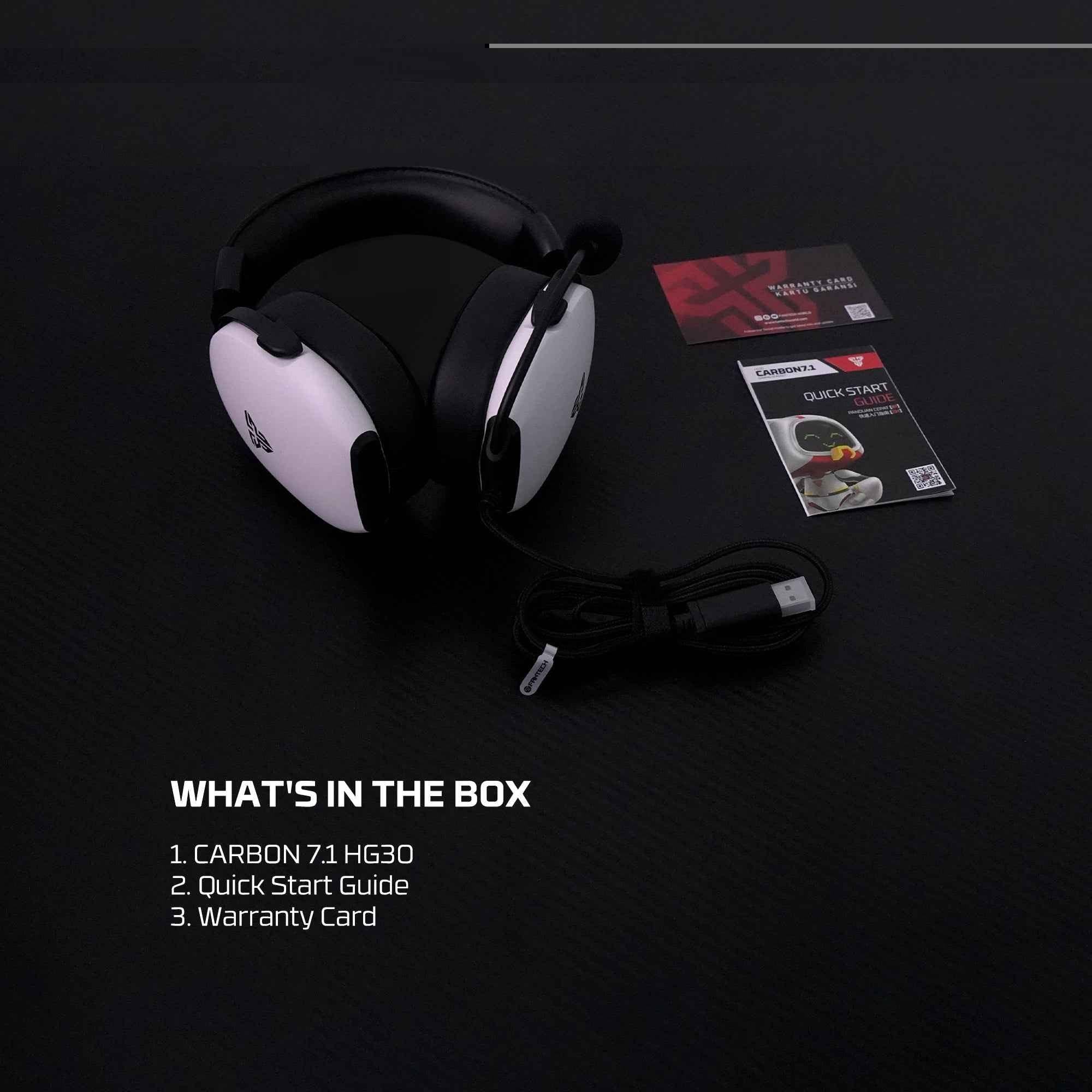 Fantech hg30 gaming headset - white 7.1 surround sound for immersive audio experience - audio | headset 7.1