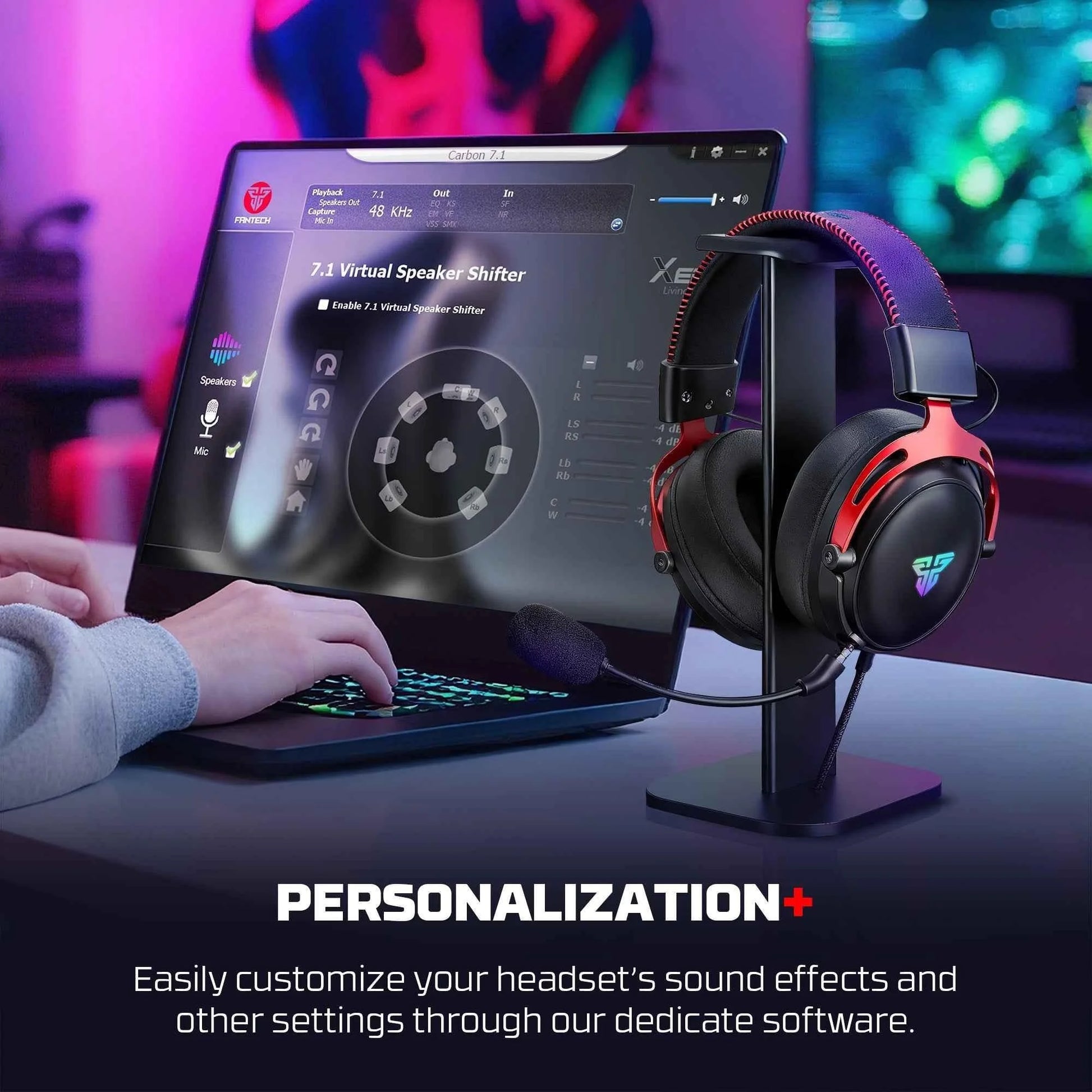 Fantech hg31 cruze 7.1 rgb gaming headset - keyboard