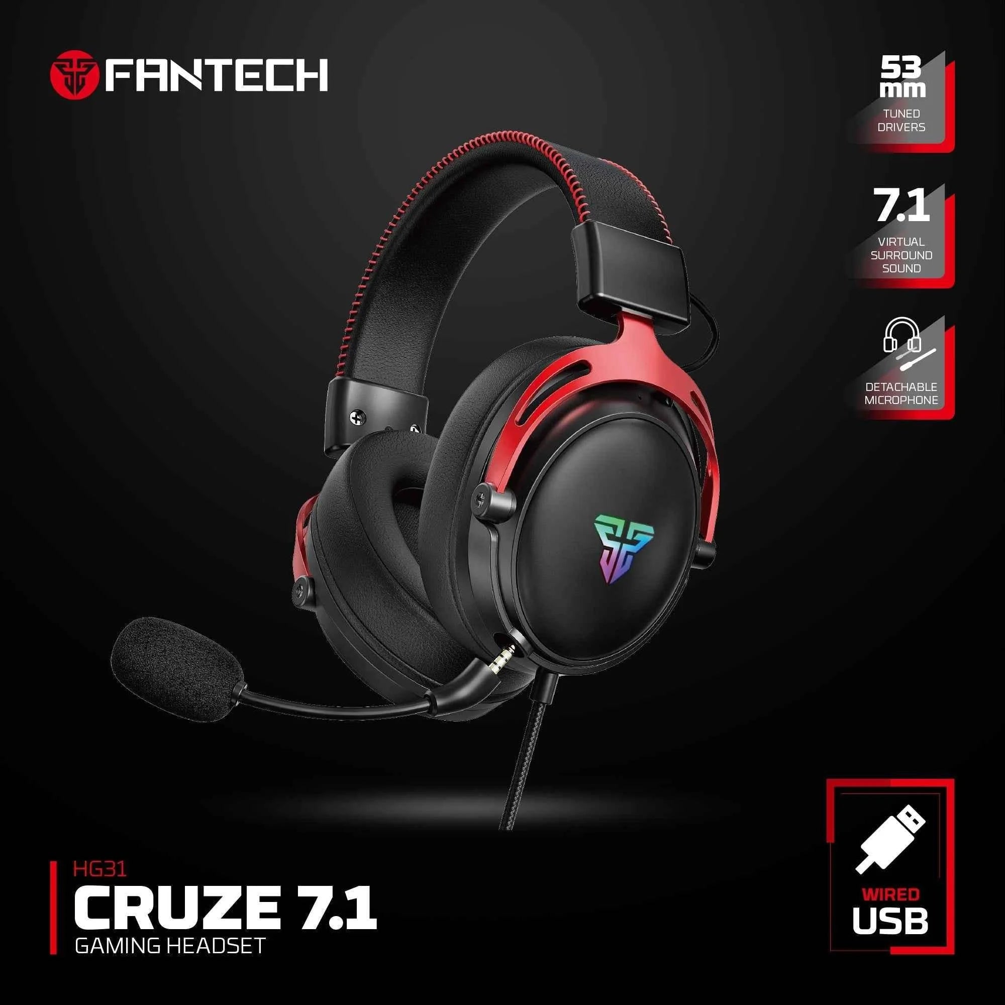 Fantech hg31 cruze 7.1 rgb gaming headset - keyboard