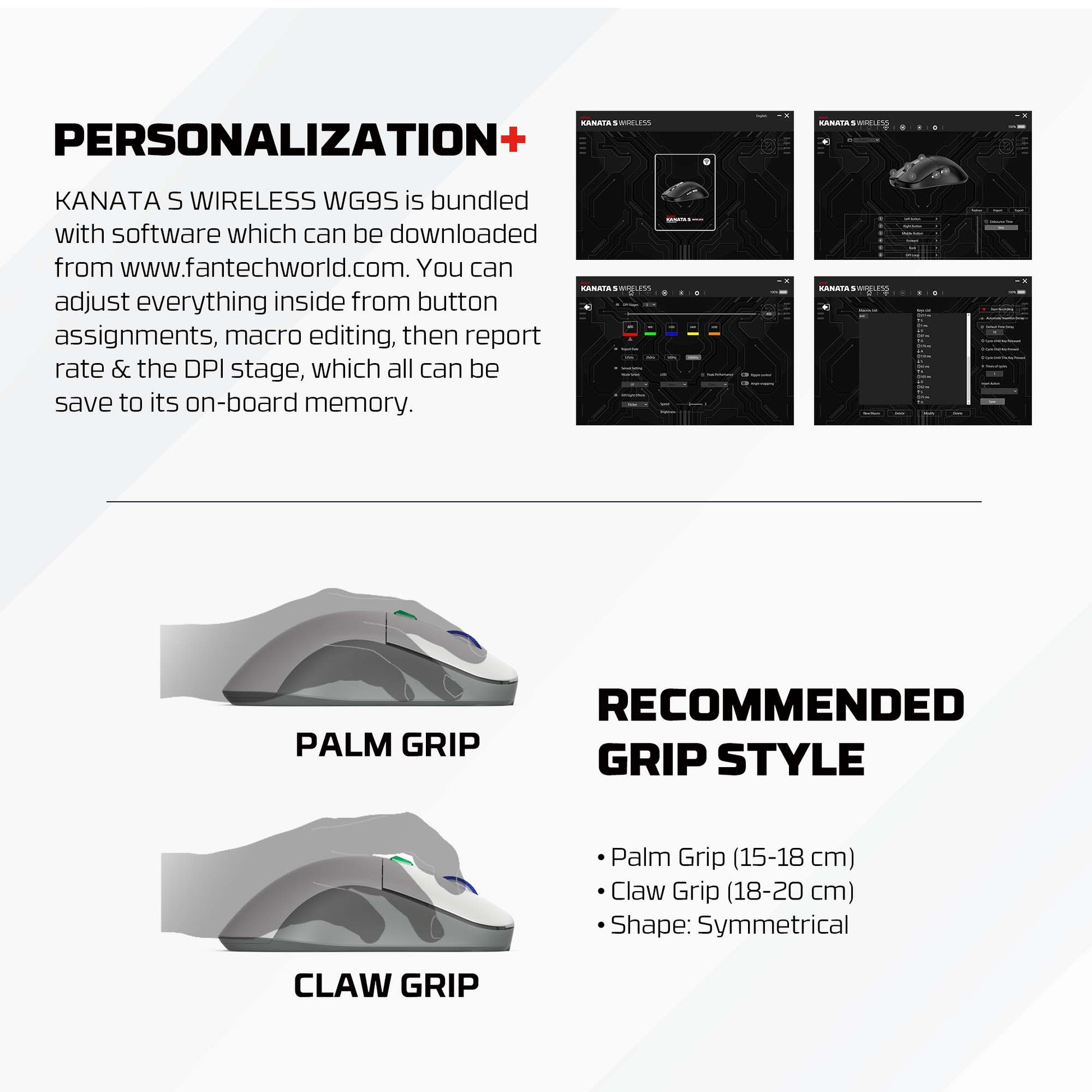 Fantech Kanata s Wg9s Super Maxfit Wireless Gaming Mouse - Dual Mode Connection - Gameonjo