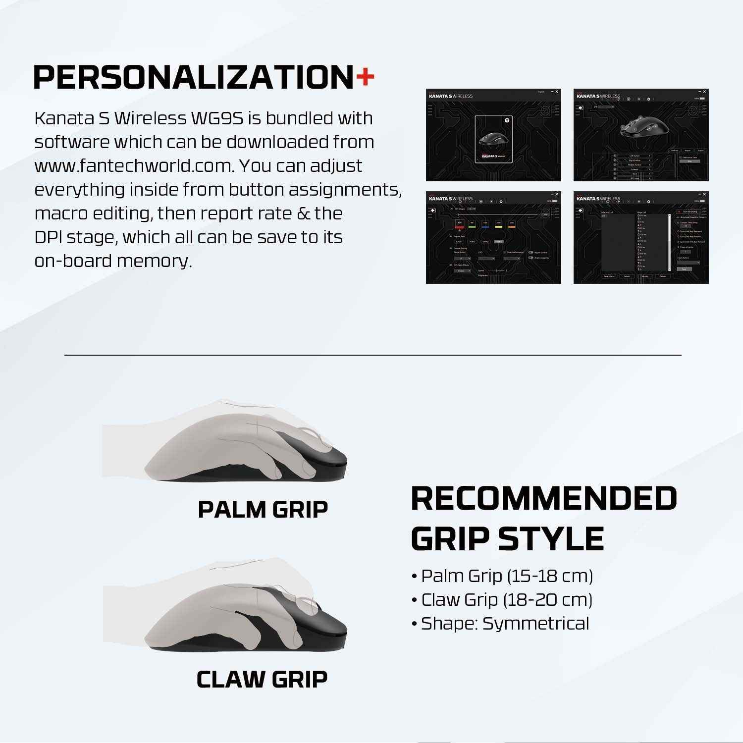 Fantech Kanata s Wg9s Wireless Gaming Mouse - Black