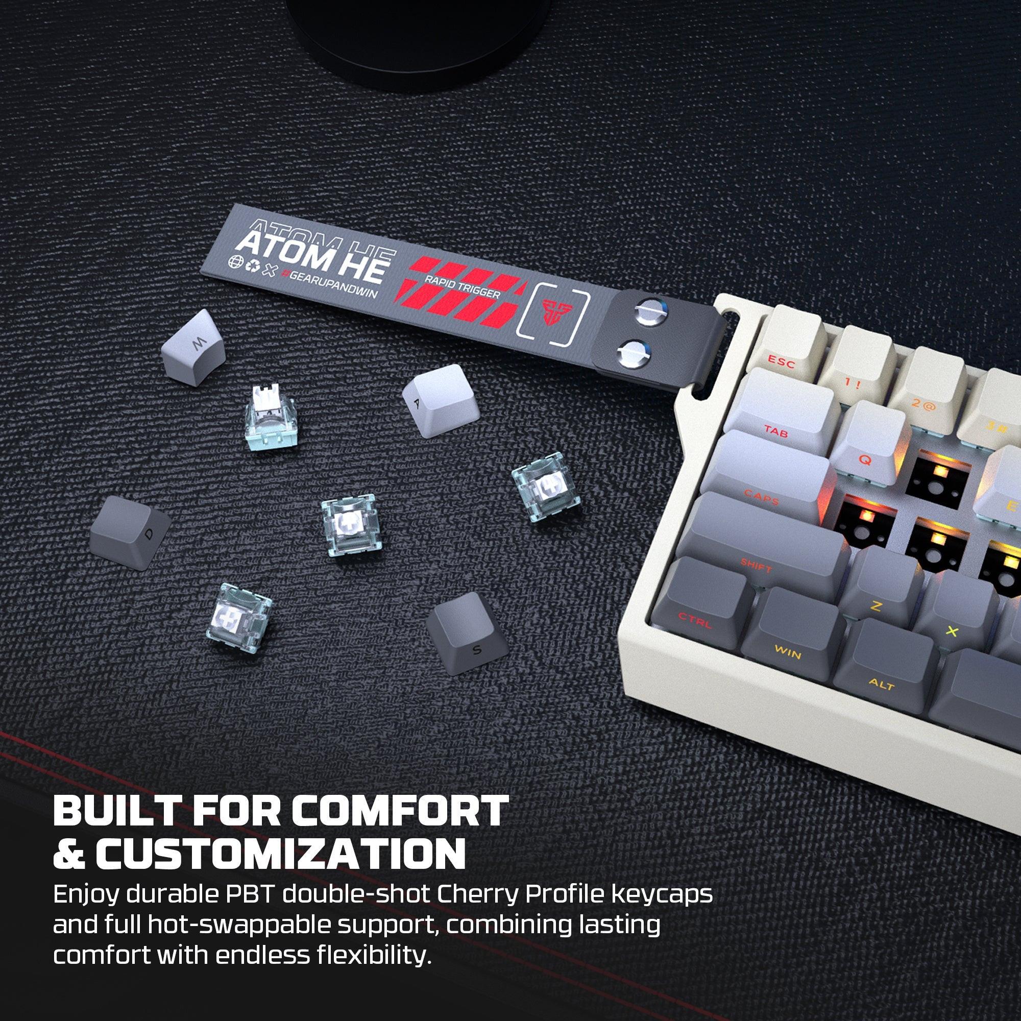 Fantech Keyboard ATOM HE68 MK922 MAGNETIC SWITCH – RETRO BEIGE.