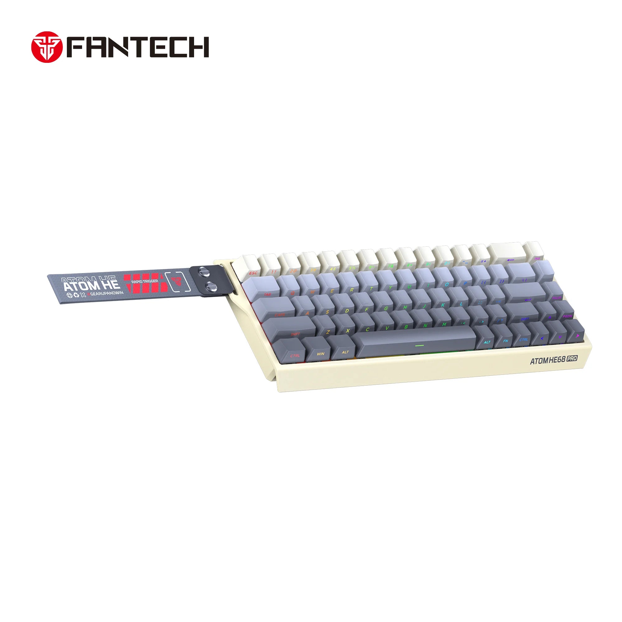 Fantech keyboard atom he68 mk922 magnetic switch – retro beige