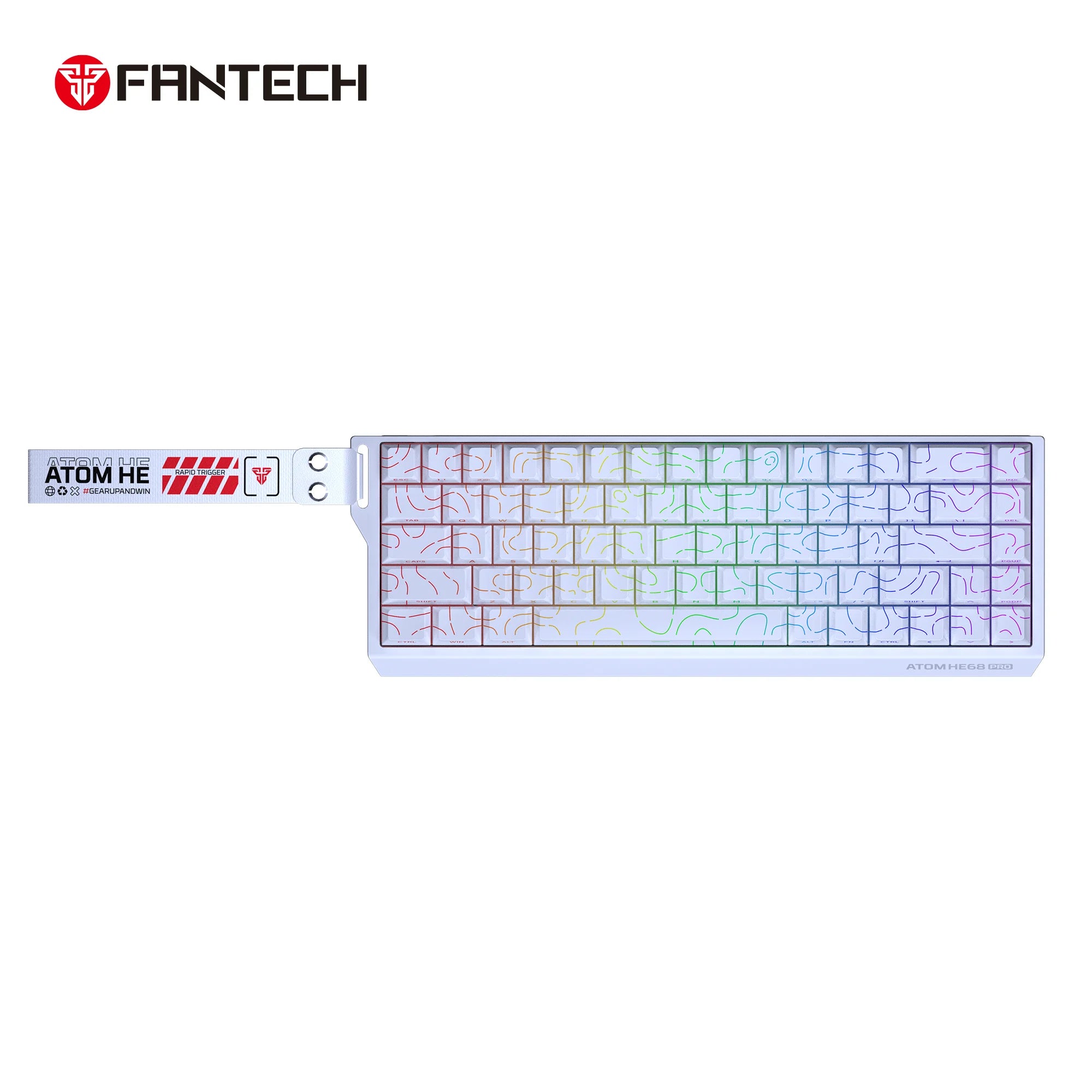 Fantech keyboard atom he68 mk922 magnetic switch – white - keyboard