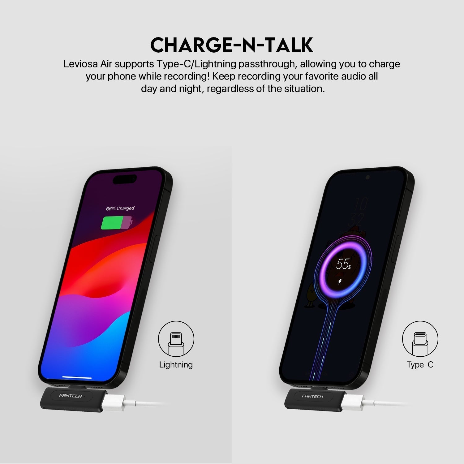 Fantech Leviosa Air Wmv11c Microphone Wireless Lavalier Type c - Gameonjo