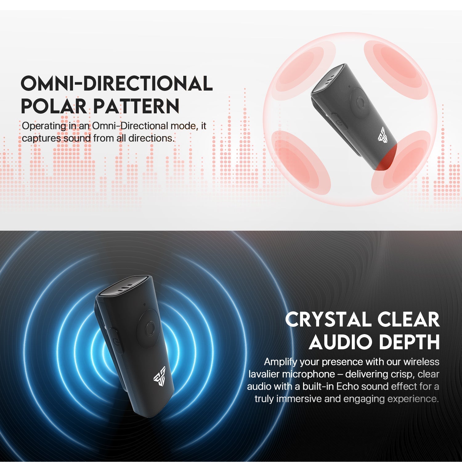 Fantech Leviosa Air Wmv21l Lightning Dual Mic Lightning Wireless Microphone - Gameonjo