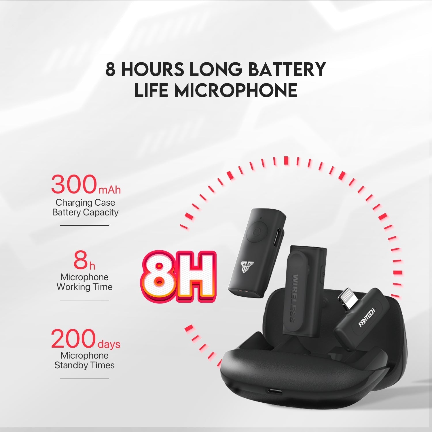 Fantech Leviosa Air Wmv21l Lightning Dual Mic Lightning Wireless Microphone - Gameonjo