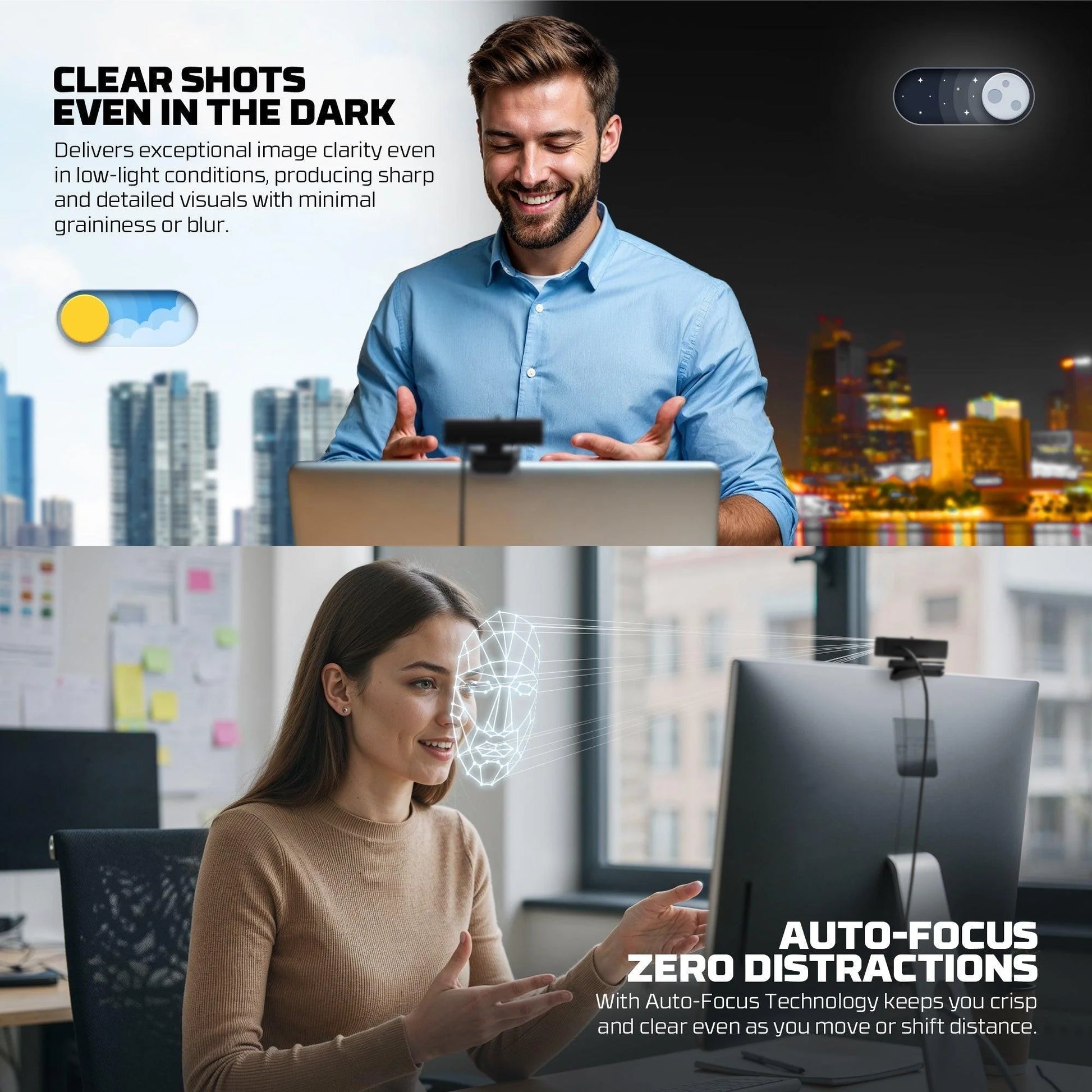 Fantech luminous c50 quad high-definition webcam 2k - streaming