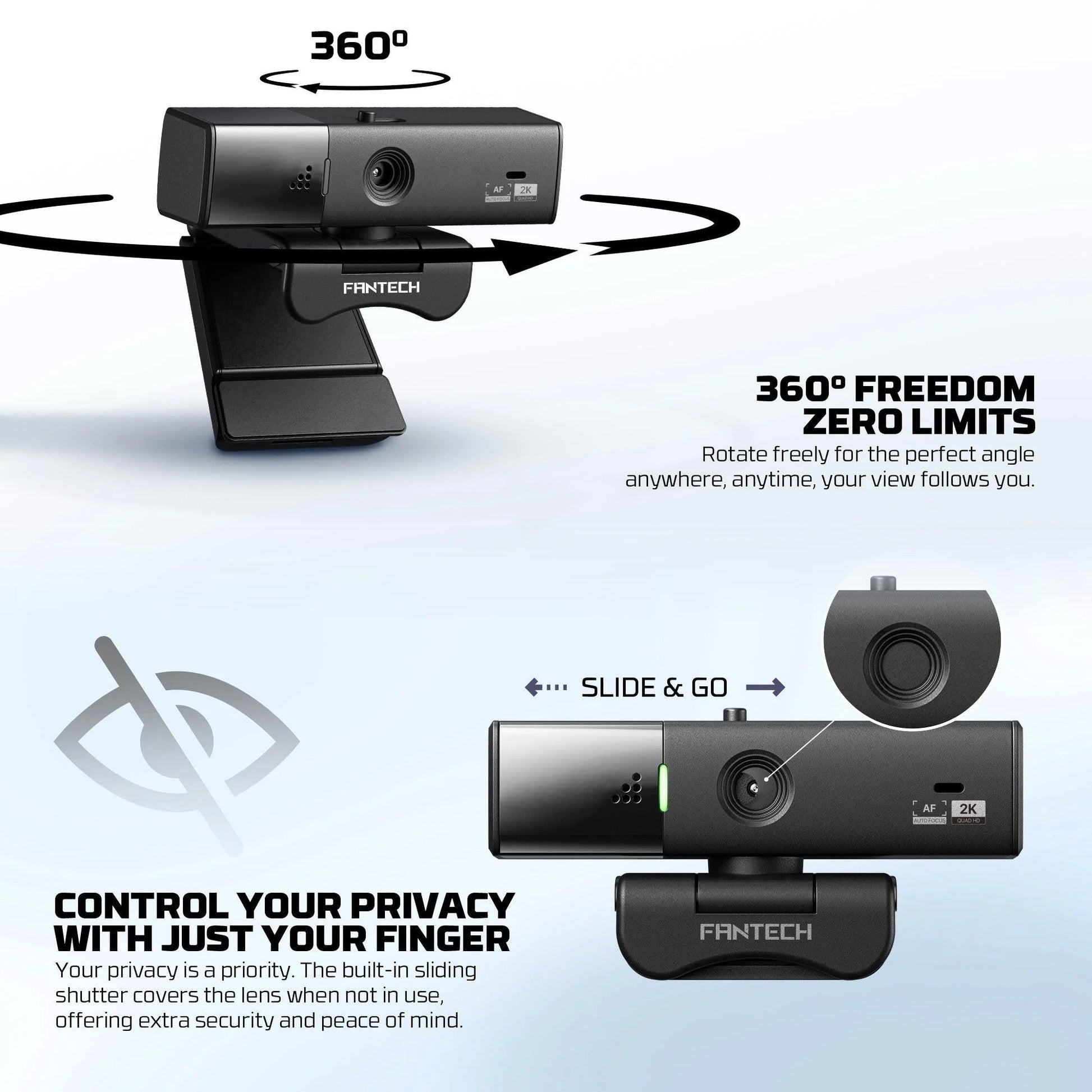 Fantech luminous c50 quad high-definition webcam 2k - streaming