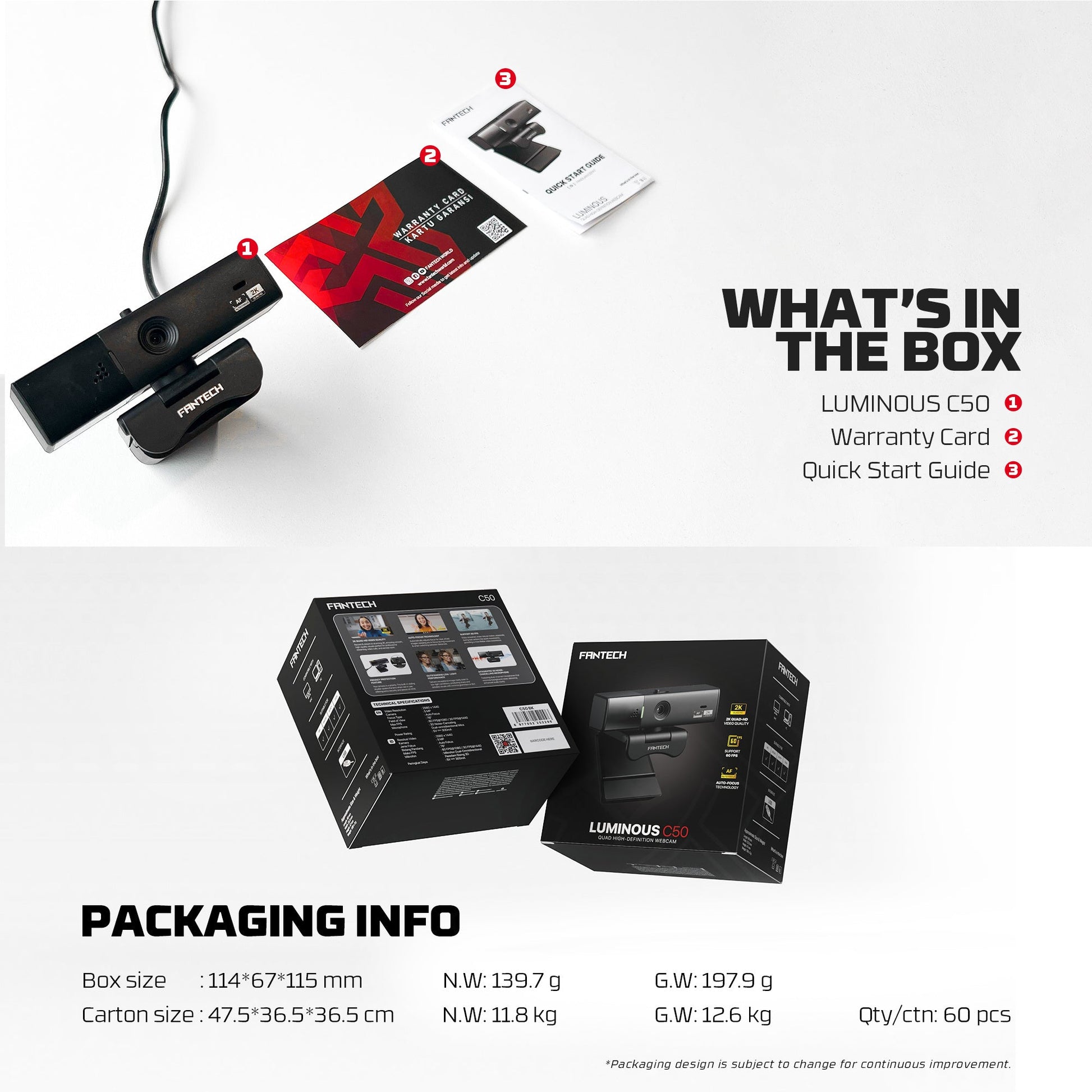 Fantech Luminous C50 Quad High-definition Webcam 2k