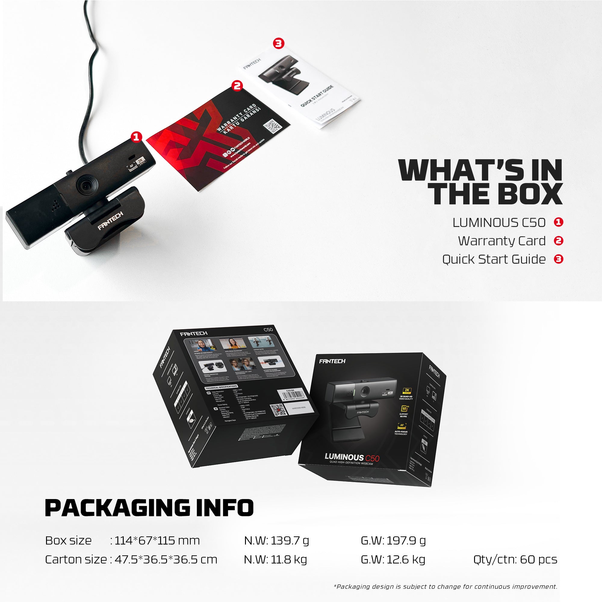 Fantech Luminous C50 Quad High-definition Webcam 2k