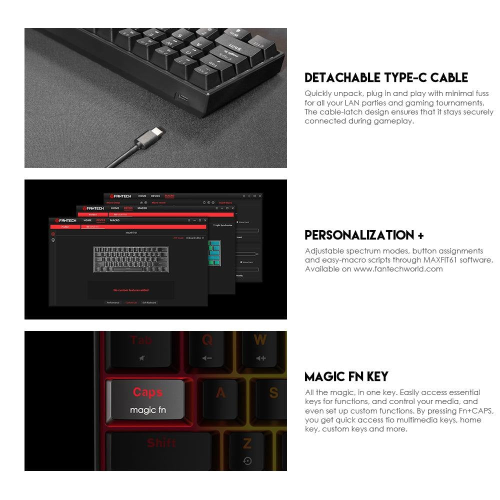 Fantech Maxfit61 Mk857 Rgb Mechanical Keyboard - Gameonjo