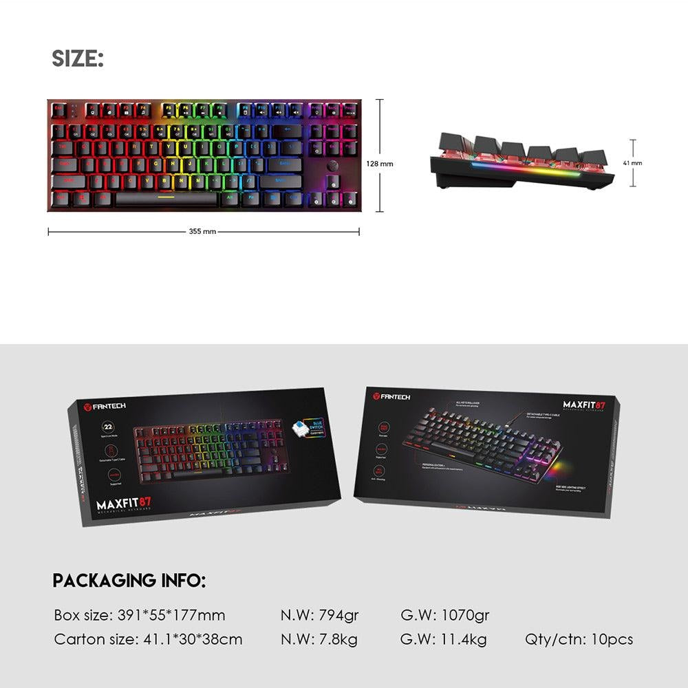 Fantech Maxfit87 Mk856 Rgb Mechanical Keyboard - Gameonjo
