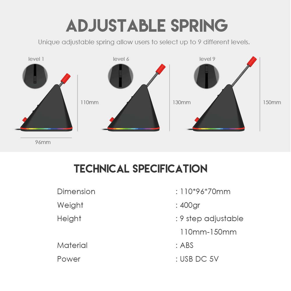 Fantech Mbr01 Prisma Bungee Mouse Cable Management - Gameonjo