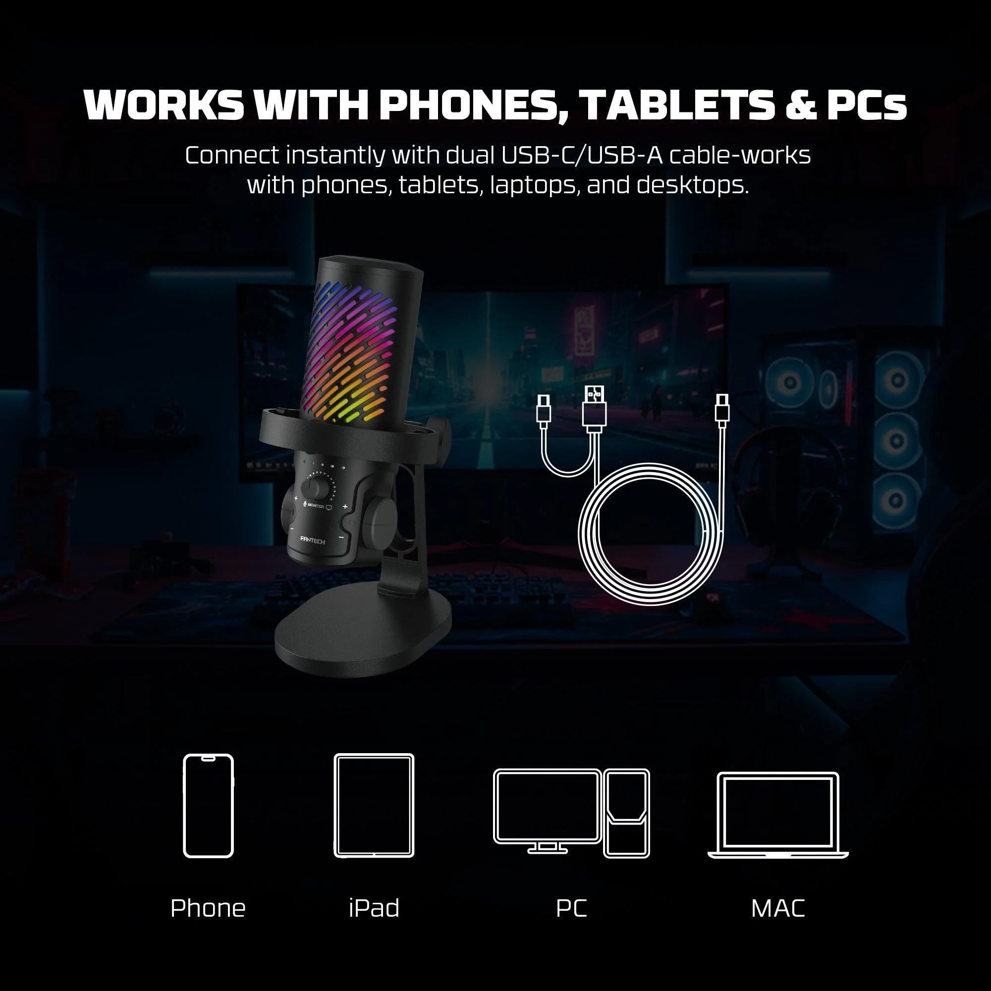 Fantech mcx04 leviosa aura condenser microphone - streaming