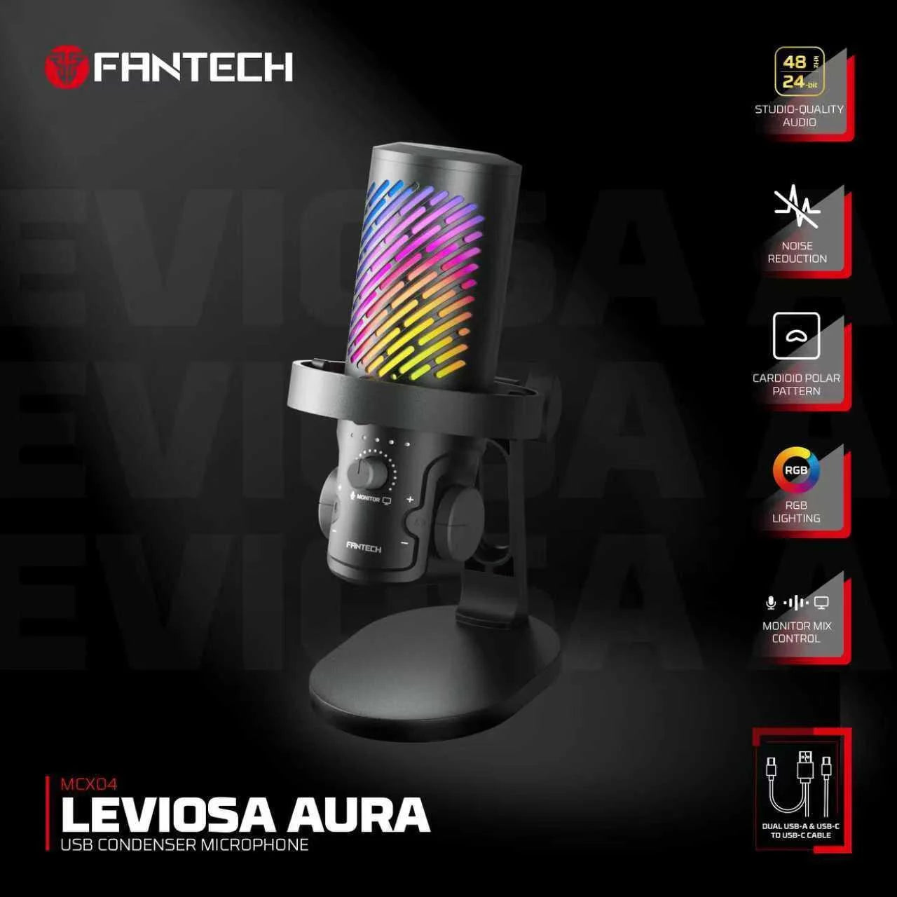 Fantech mcx04 leviosa aura condenser microphone - streaming