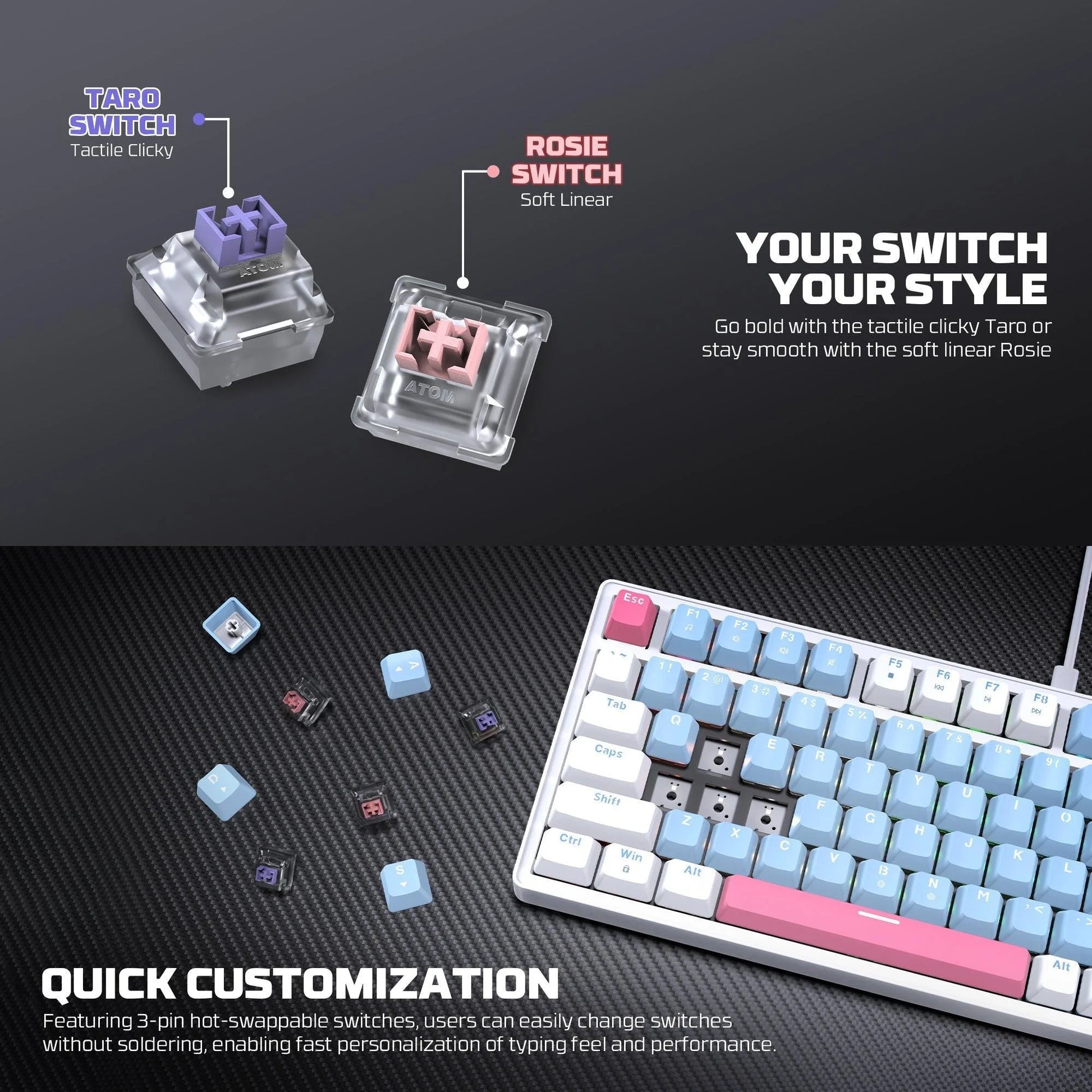 Fantech mk612 atom x83 ame edition - keyboard