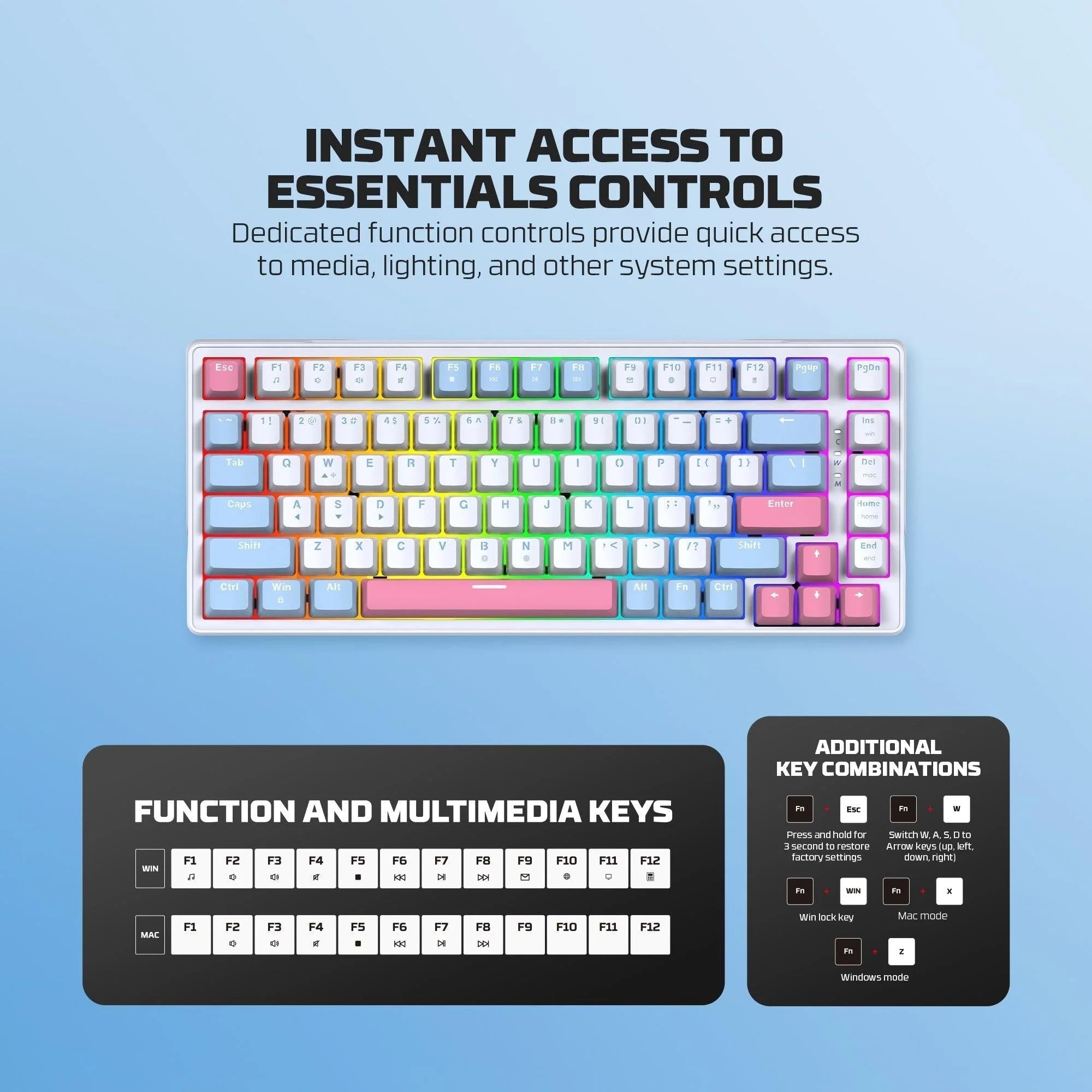 Fantech mk612 atom x83 ame edition - keyboard