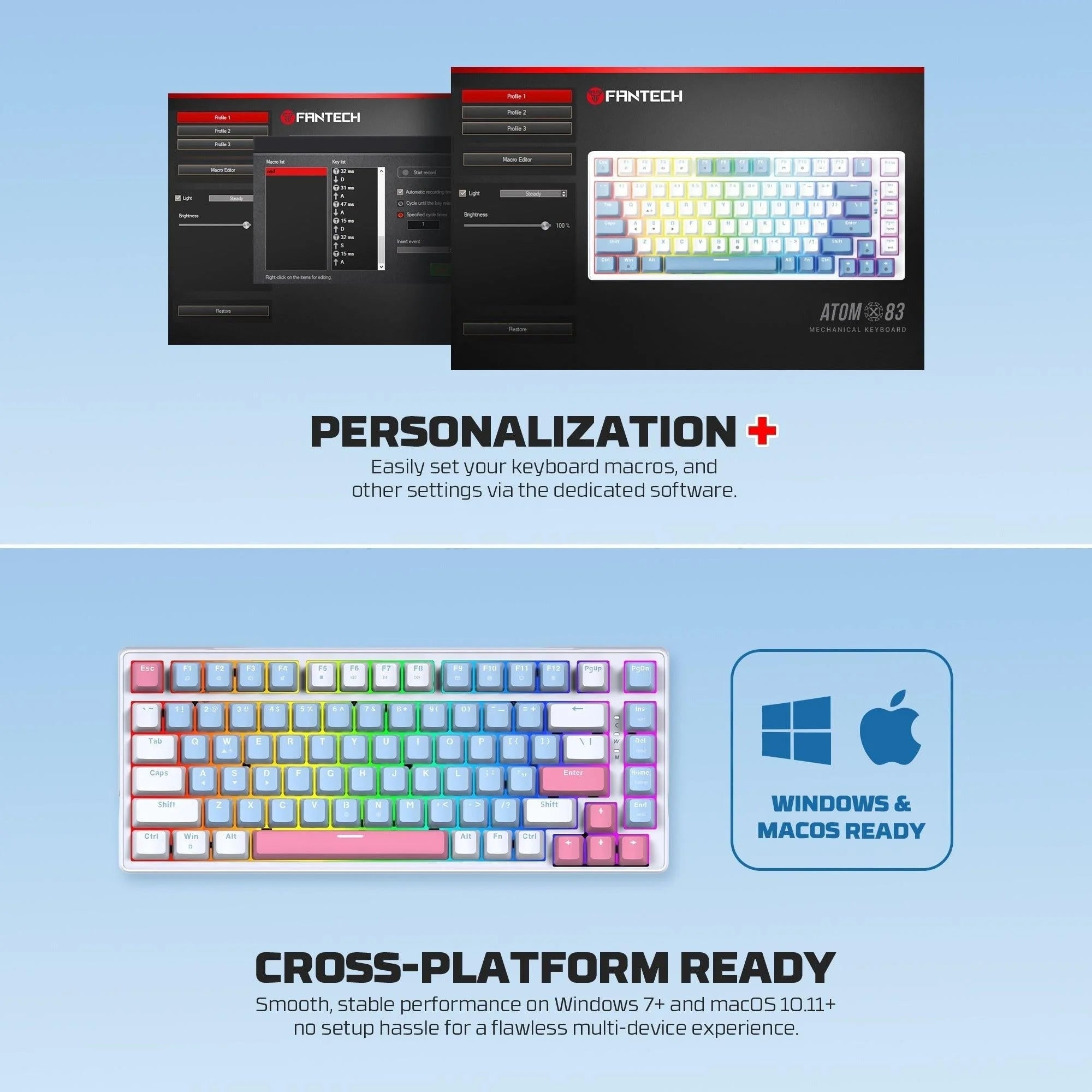 Fantech mk612 atom x83 ame edition - keyboard