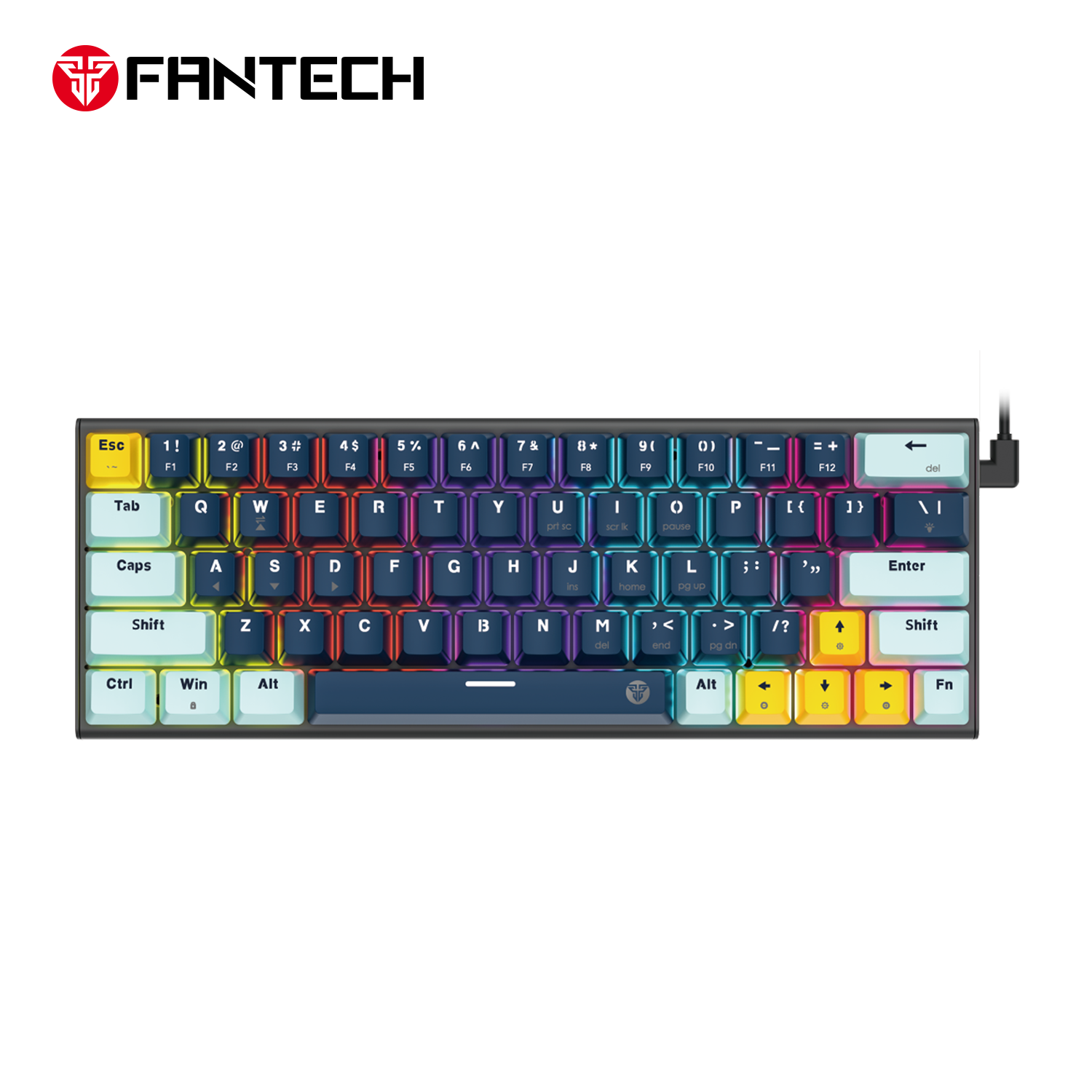 Fantech Mk874 V2 Atom 63 Hot Swappable Mechanical Keyboard Navy Blue - Gameonjo