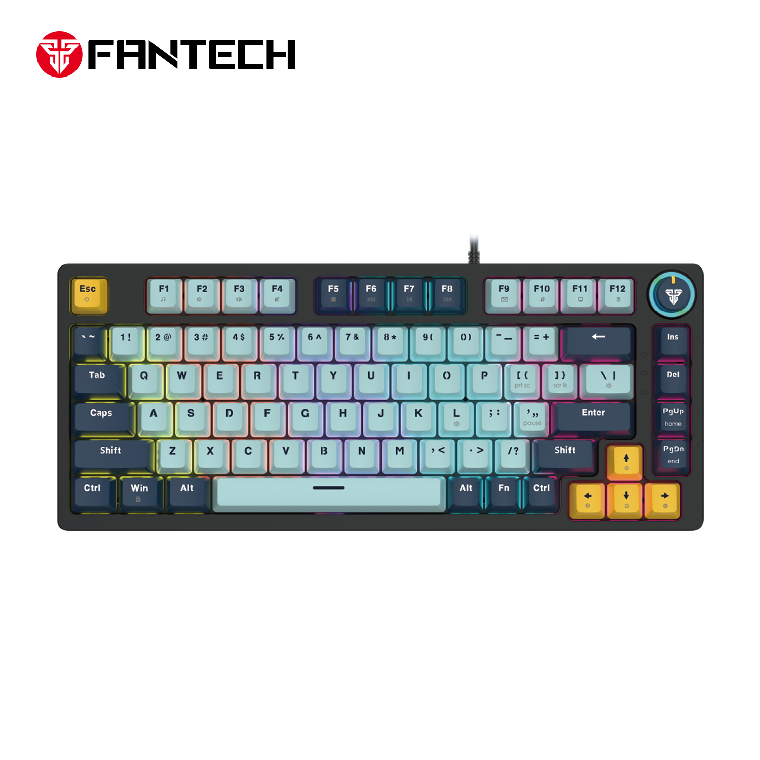 Fantech Mk875v2 Atom 81 Rgb Mechanical Gaming Keyboard Mizu Edition Sky Blue - Gameonjo