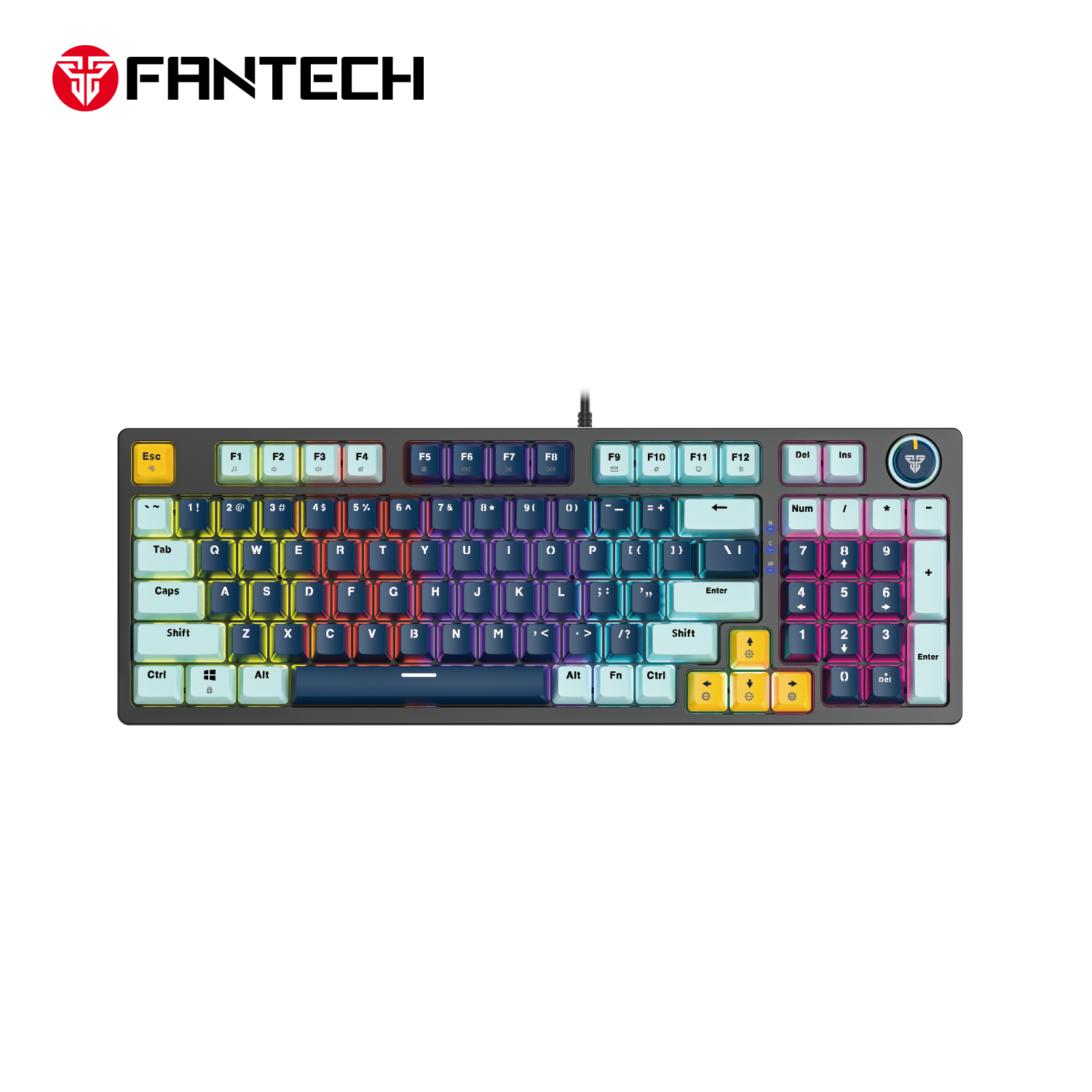 Fantech Mk890v2 Atom 96 Rgb Mechanical Gaming Keyboard Mizu Edition Navy Blue - Gameonjo