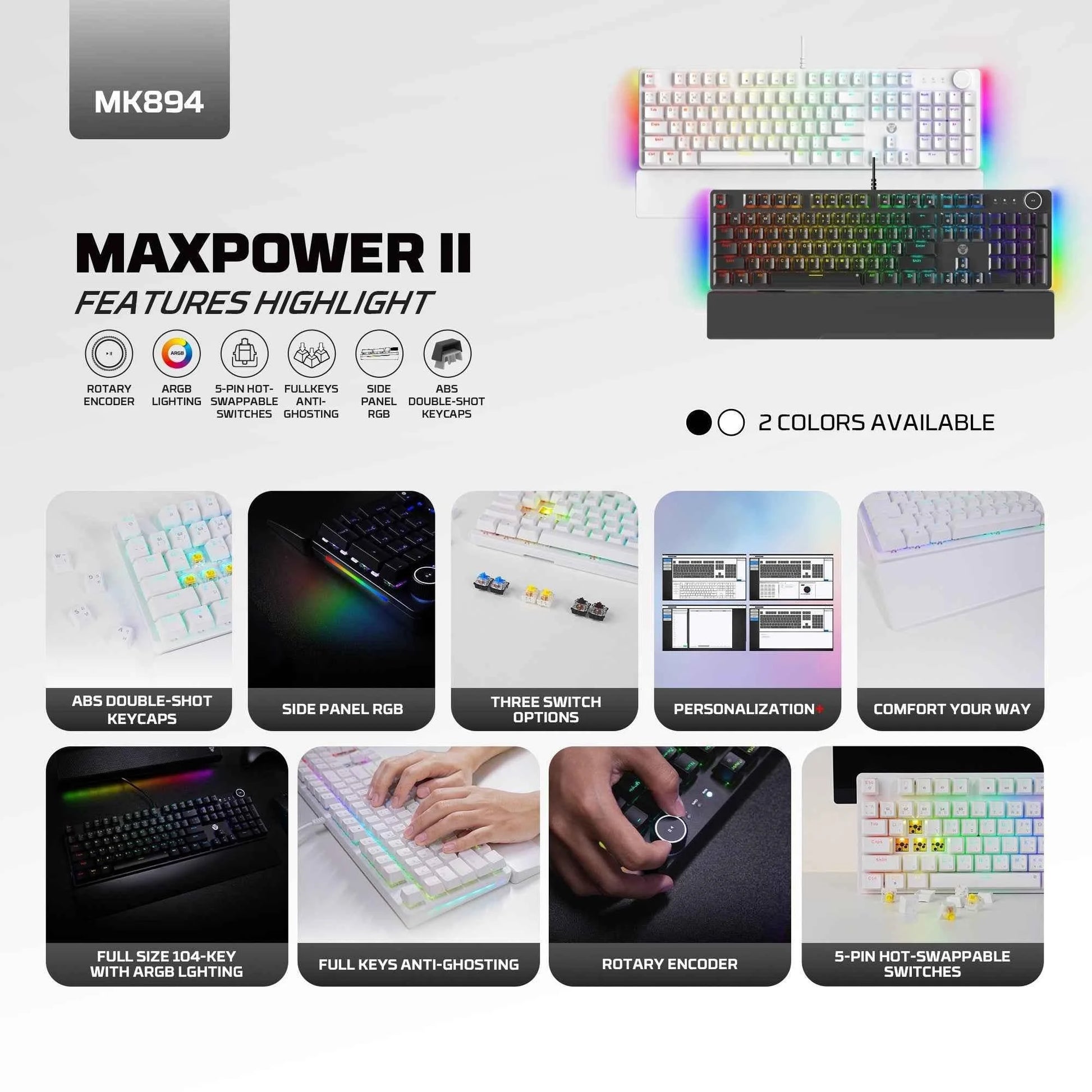 Fantech mk894 maxpower ii mechanical gaming keyboard - keyboard