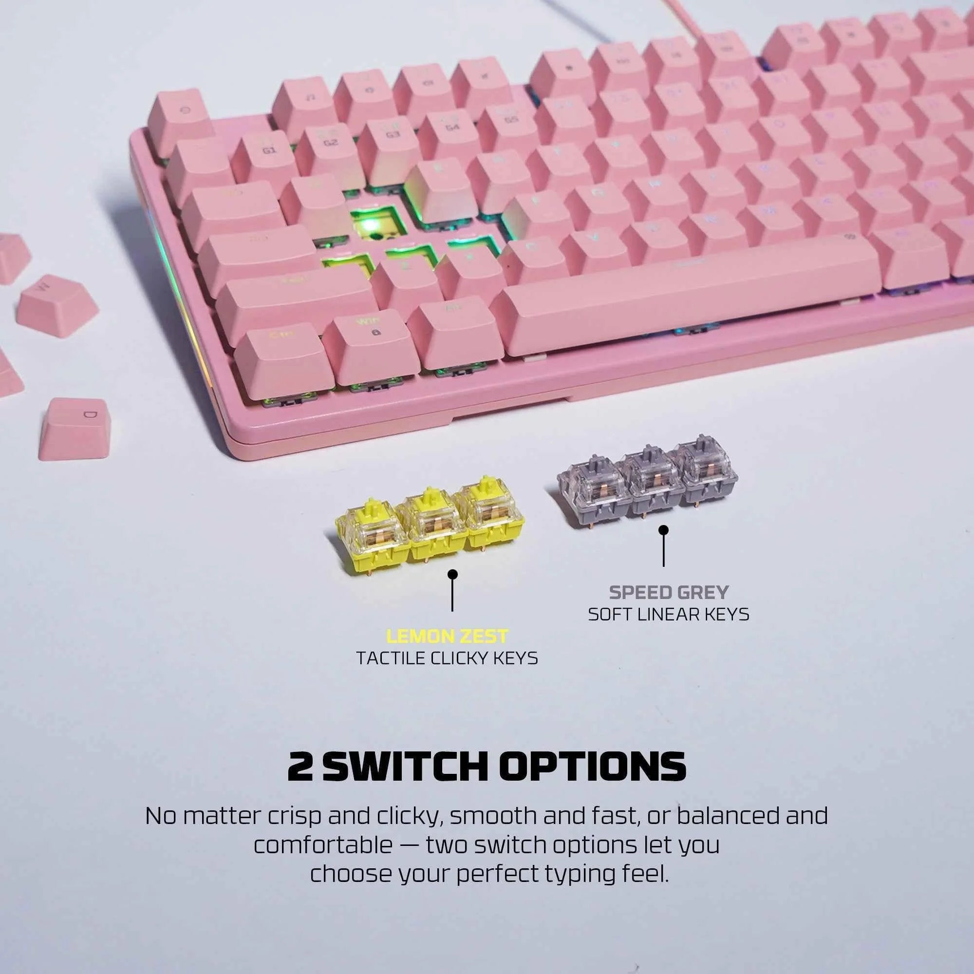 Fantech mk894 maxpower ii mechanical gaming keyboard,pink - keyboard