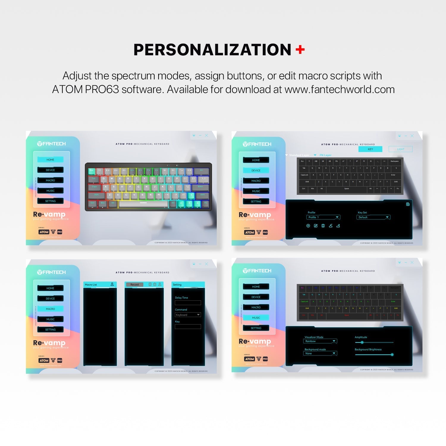 Fantech Mk912 Atom Pro63 Rgb Bluetooth, Wireless Gaming Keyboard Saturn - Gameonjo