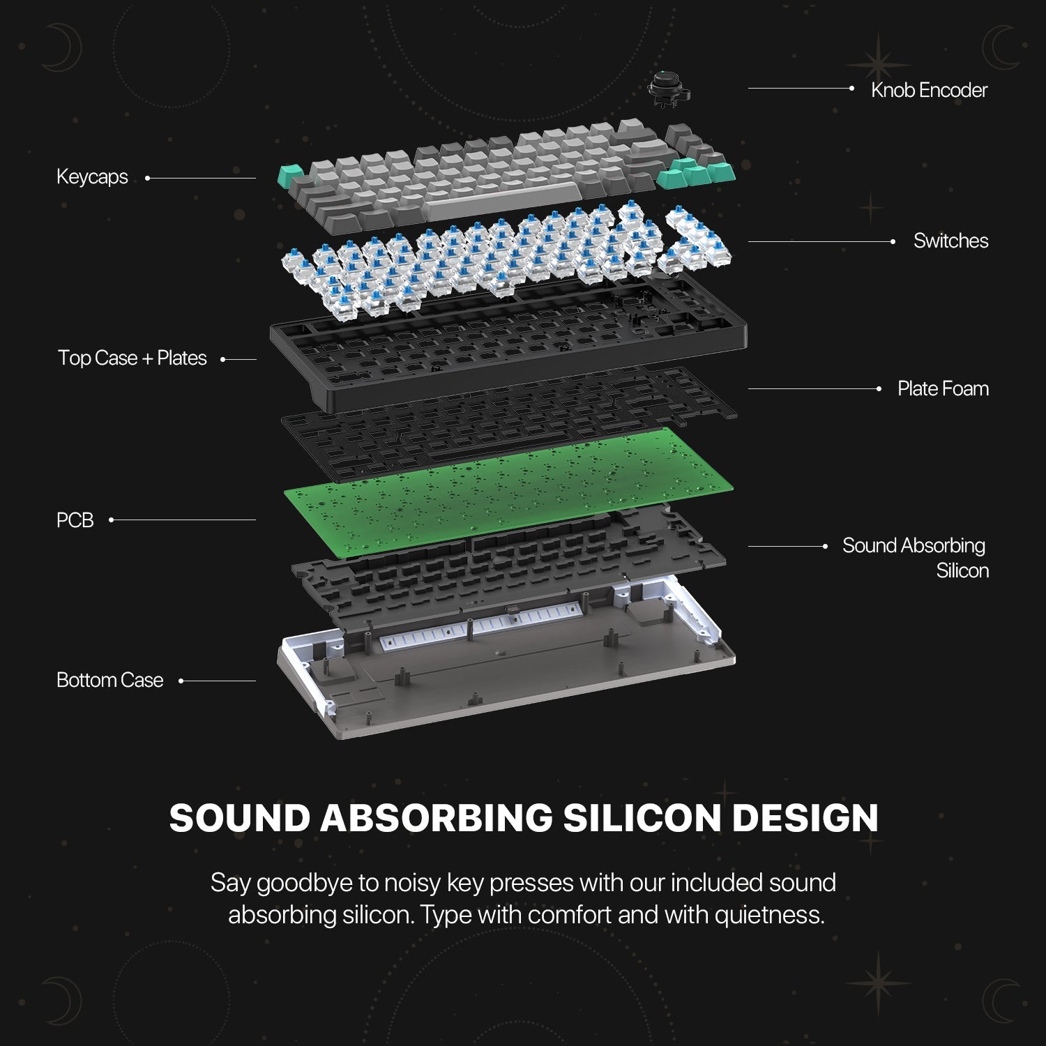 Fantech Mk913 Atom Pro83 Rgb Bluetooth, Wireless Gaming Keyboard Saturn - Gameonjo