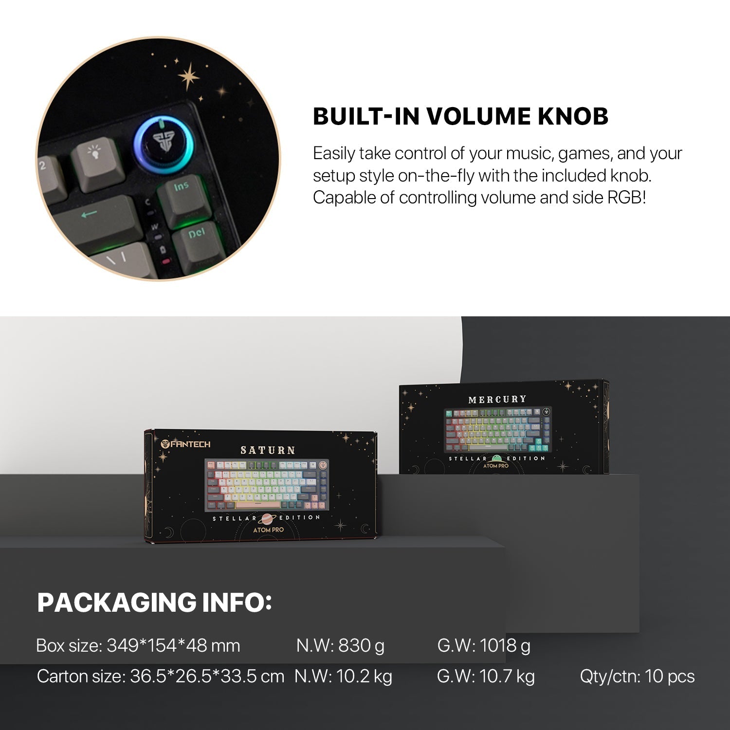 Fantech Mk913 Atom Pro83 Rgb Bluetooth, Wireless Gaming Keyboard Saturn - Gameonjo