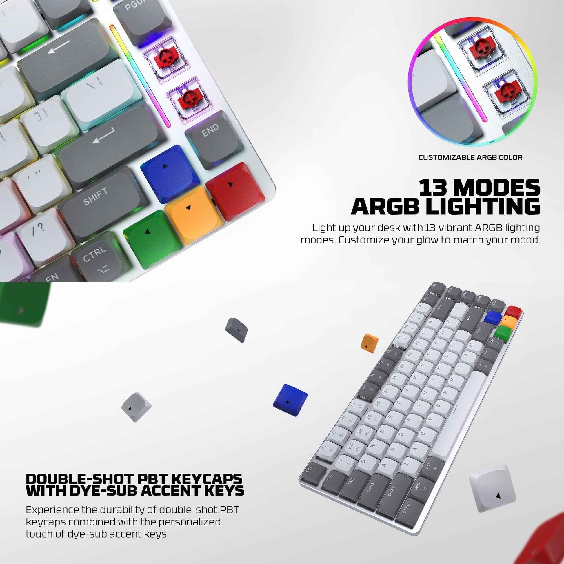 Fantech Mk915 75% Low Profile Wireless Mechanical Keyboard (super Maxfit Air83)