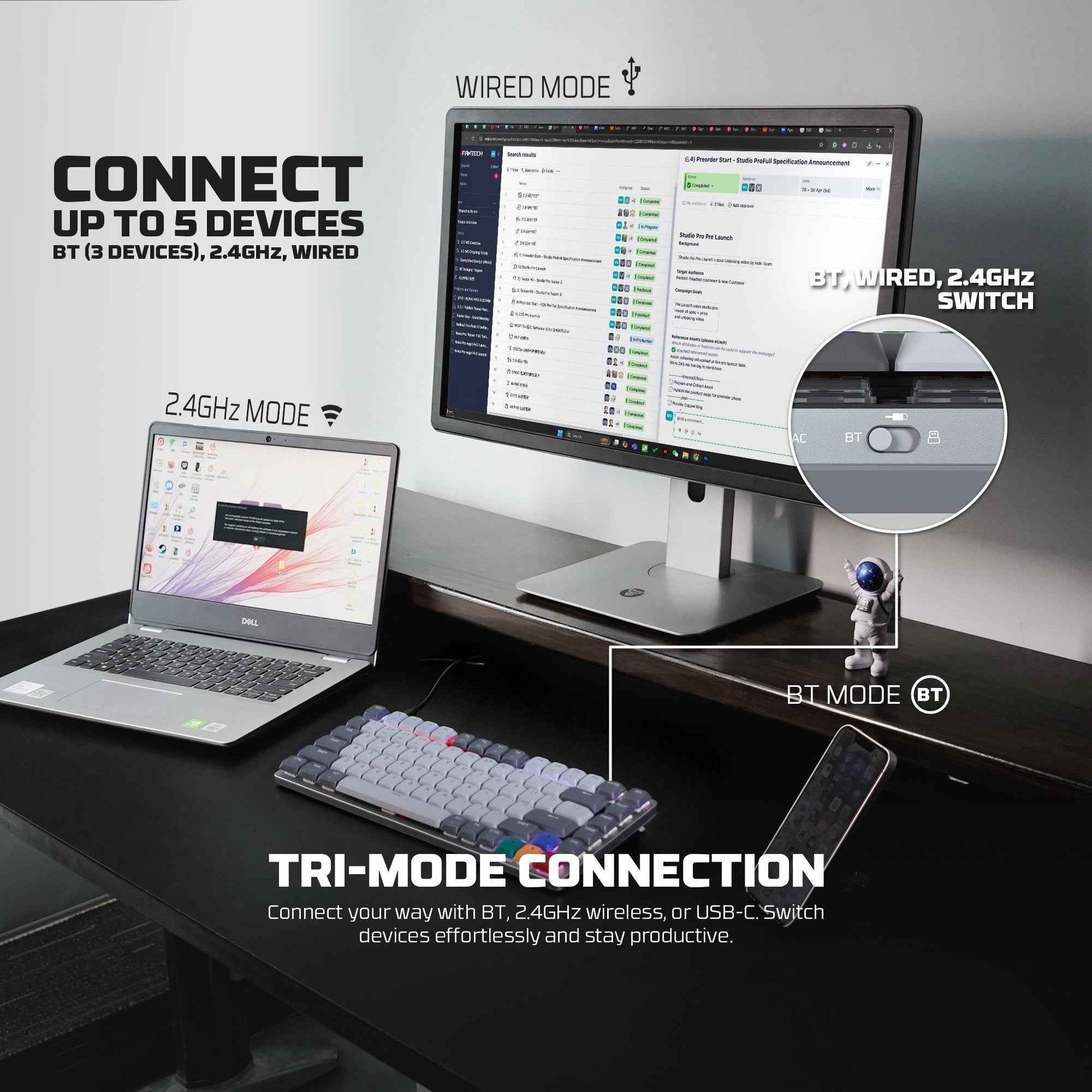 Fantech Mk916 95% Low Profile Wireless Mechanical Keyboard (super Maxfit Air99)