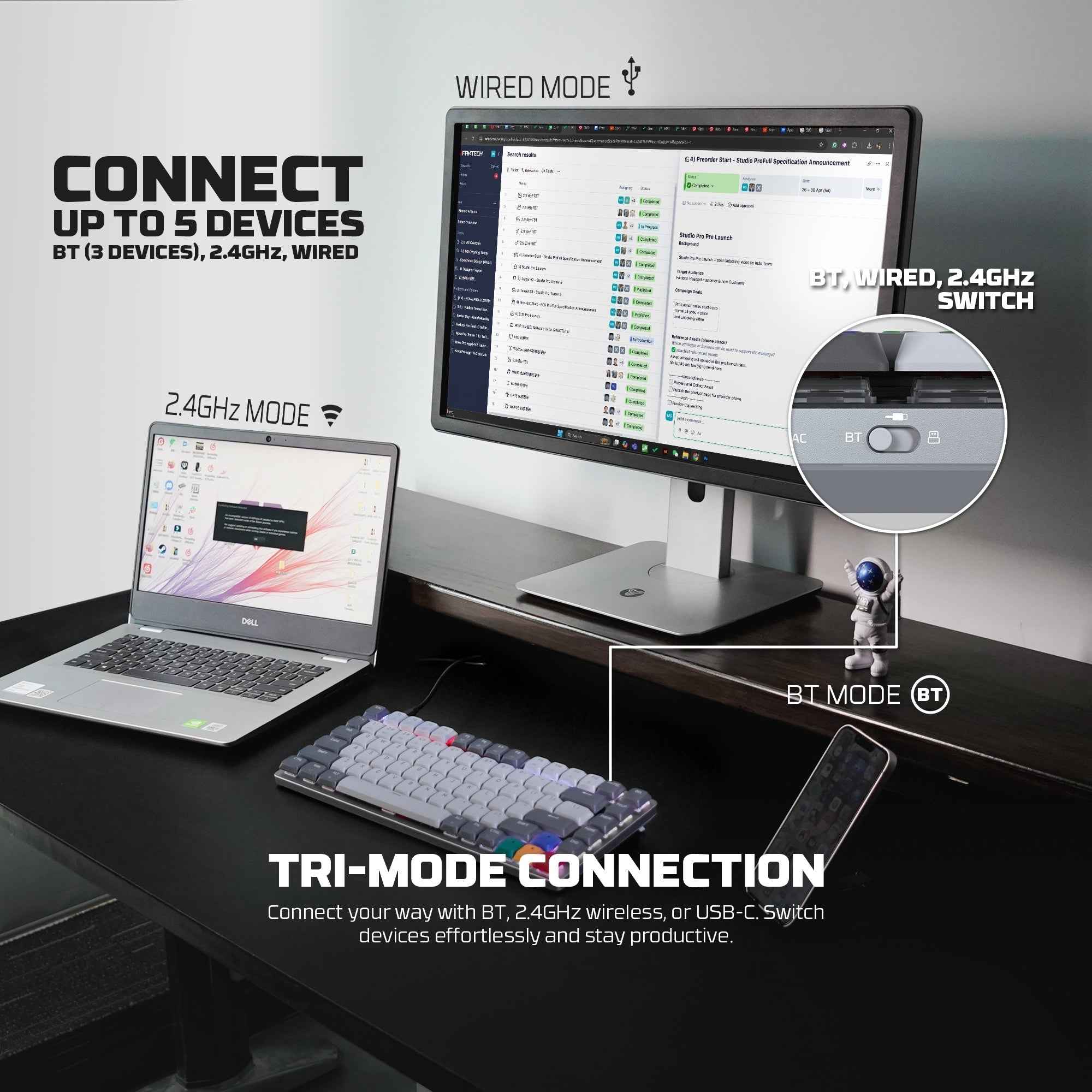 Fantech Mk916 95% Low Profile Wireless Mechanical Keyboard (super Maxfit Air99)