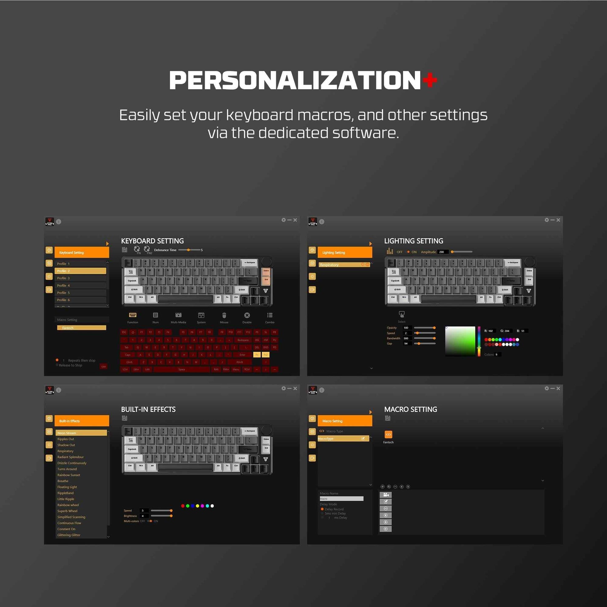 Fantech Mk919 Atom Pro66 Mechanical Keyboard Black