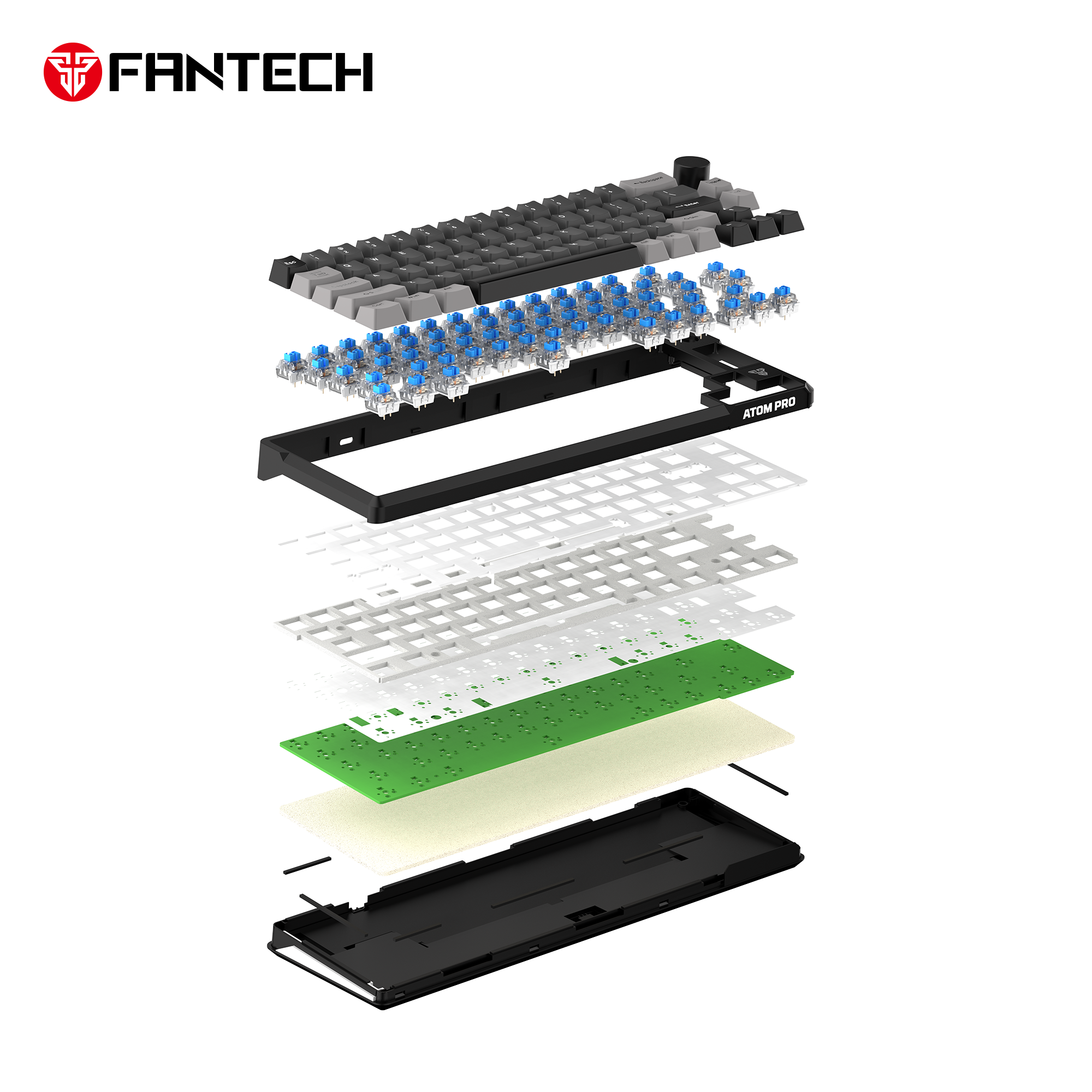 Fantech Mk919 Atom Pro66 Mechanical Keyboard Black - Gameonjo