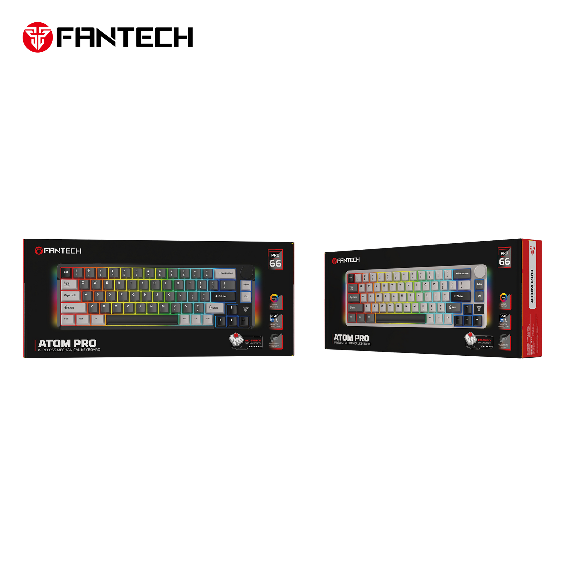 Fantech Mk919 Atom Pro66 Mechanical Keyboard Grey