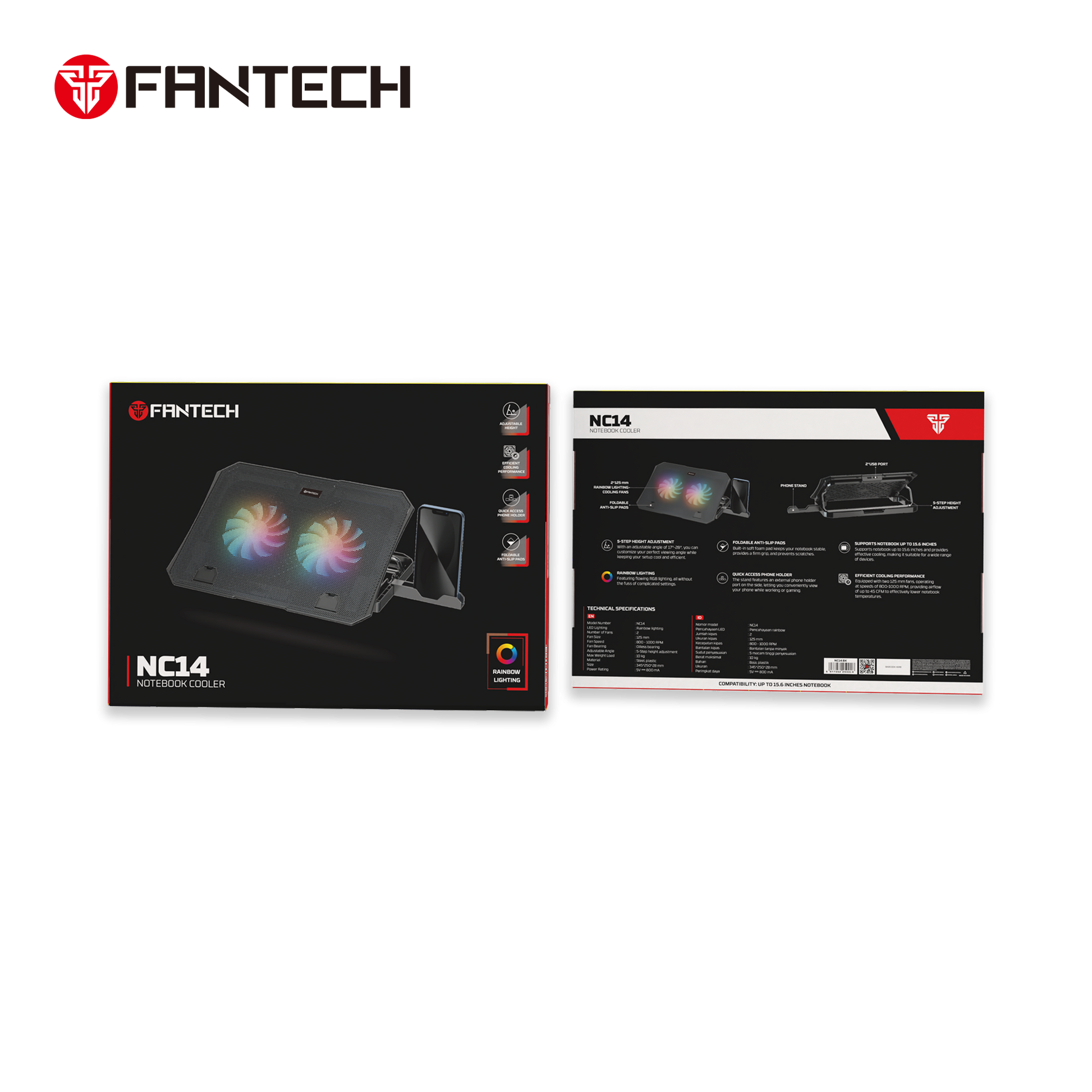 Fantech nc14 laptop cooling pad for enhanced notebook performance - cooling stands