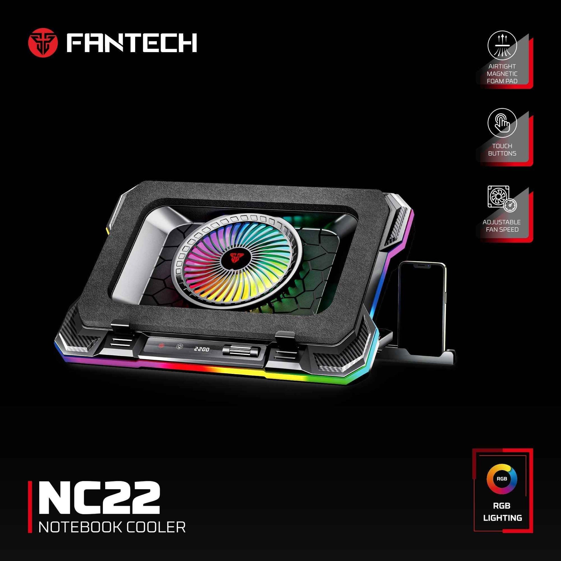 Fantech Nc22 Notebook Cooler Laptop Cooling Pad