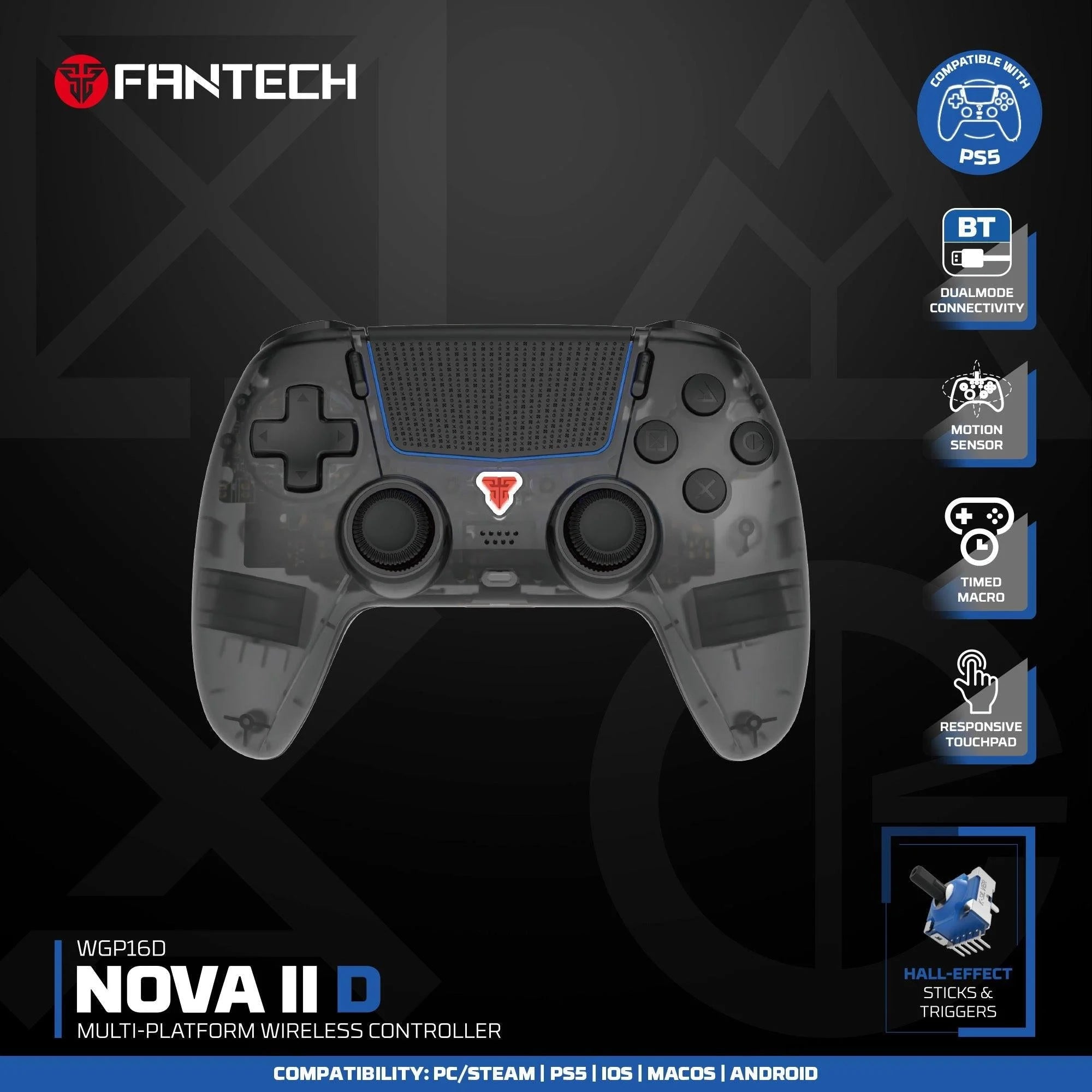 Fantech nova ii d wgp16d controller hall effect (ps5) new