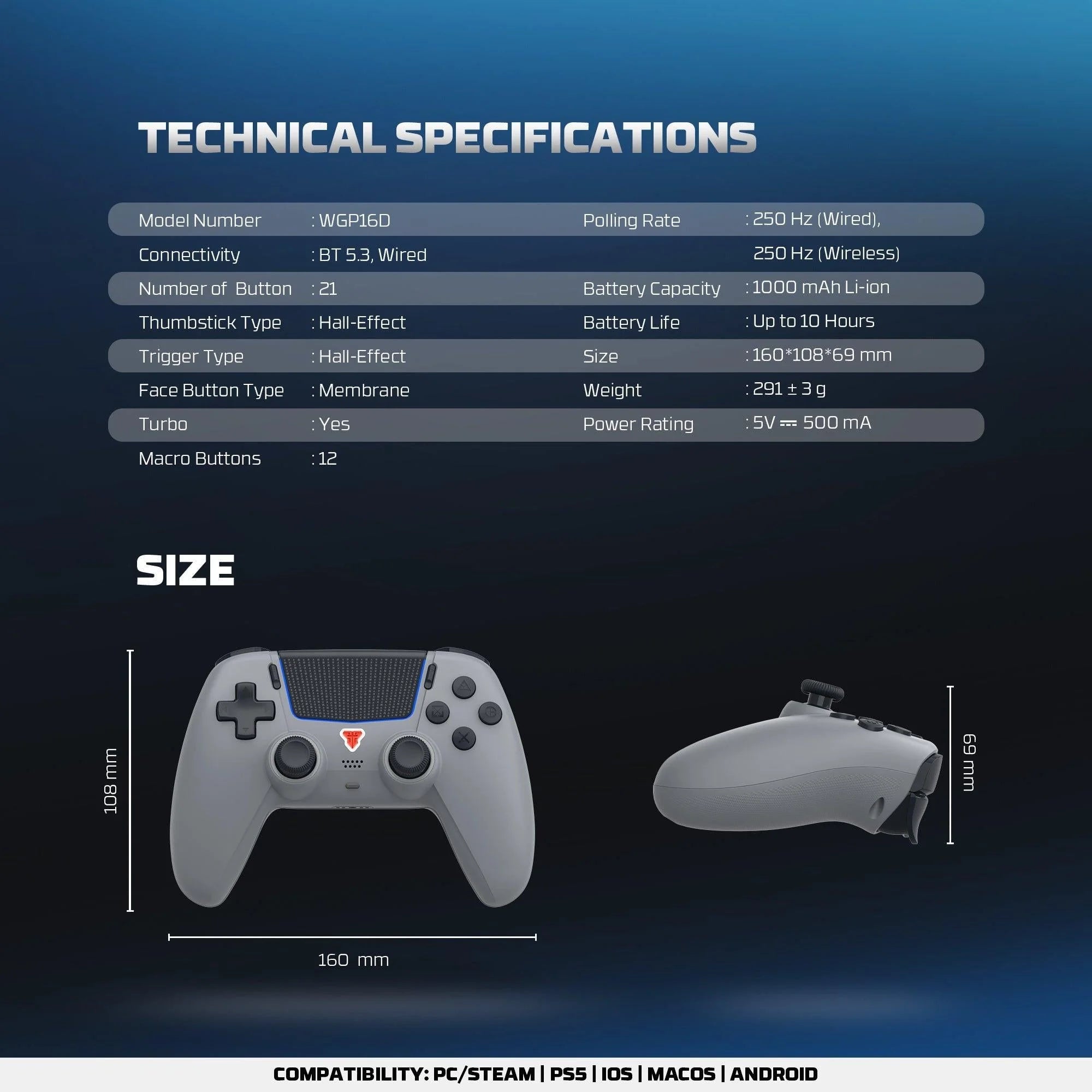 Fantech nova ii d wgp16d controller hall effect (ps5) new - console | controller