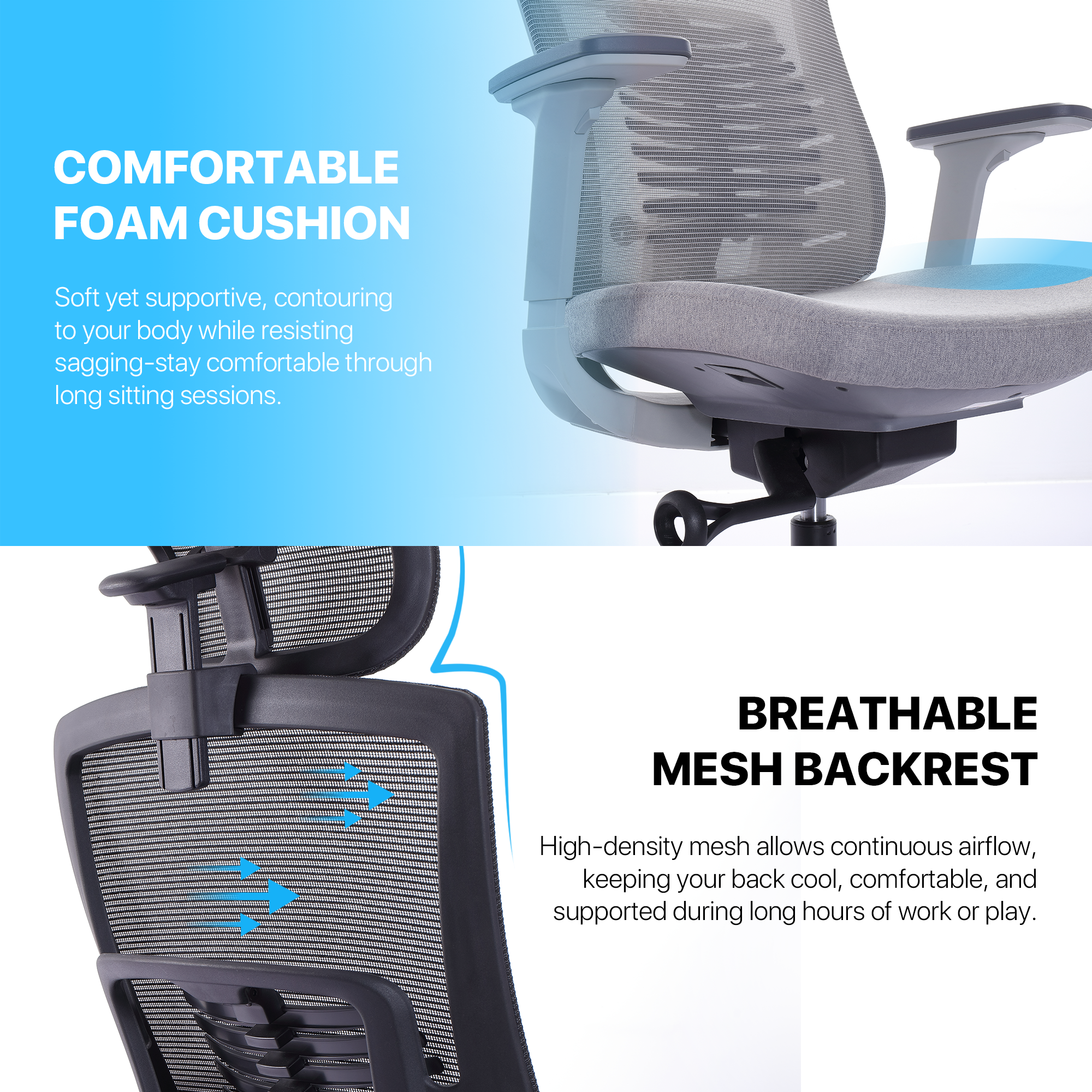 FANTECH OC1 Ergonomic Office Chair White.