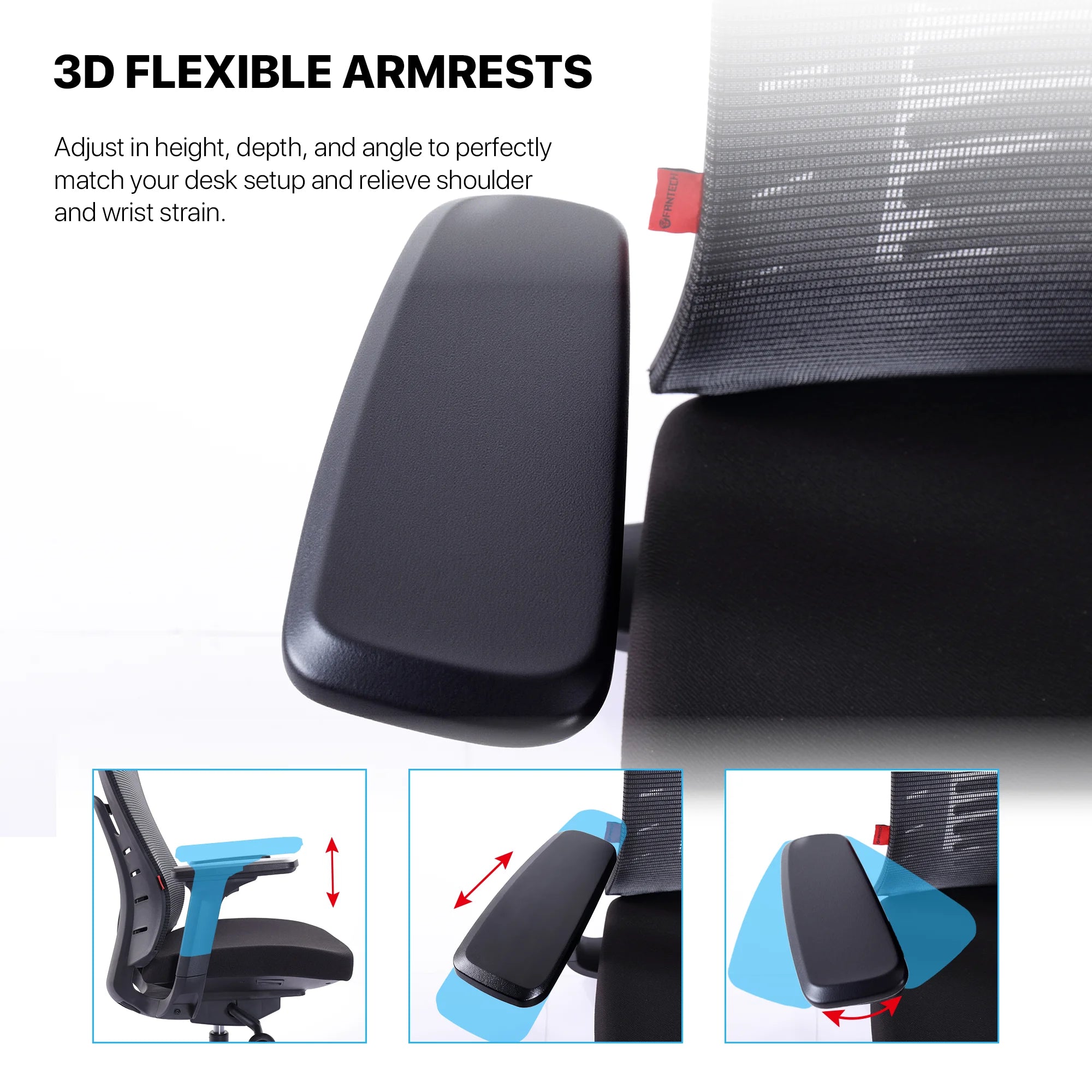 Fantech oc1 ergonomic office chair white - desk & chair