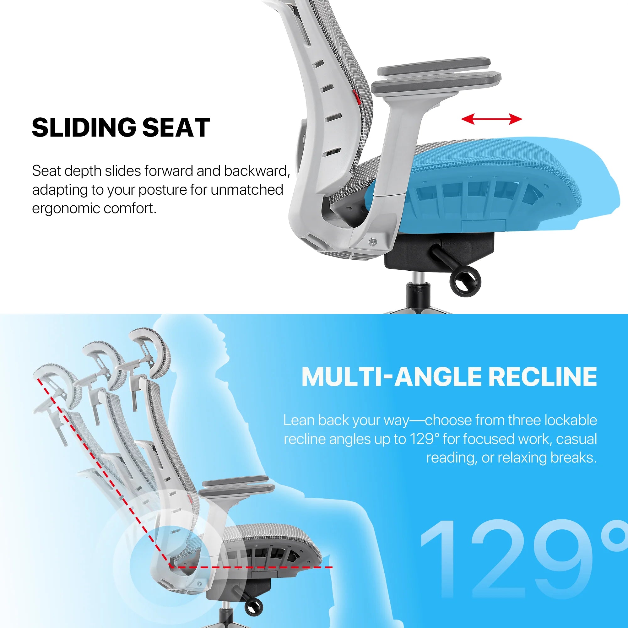 Fantech oc1 pro ergonomic office chair black - desk & chair