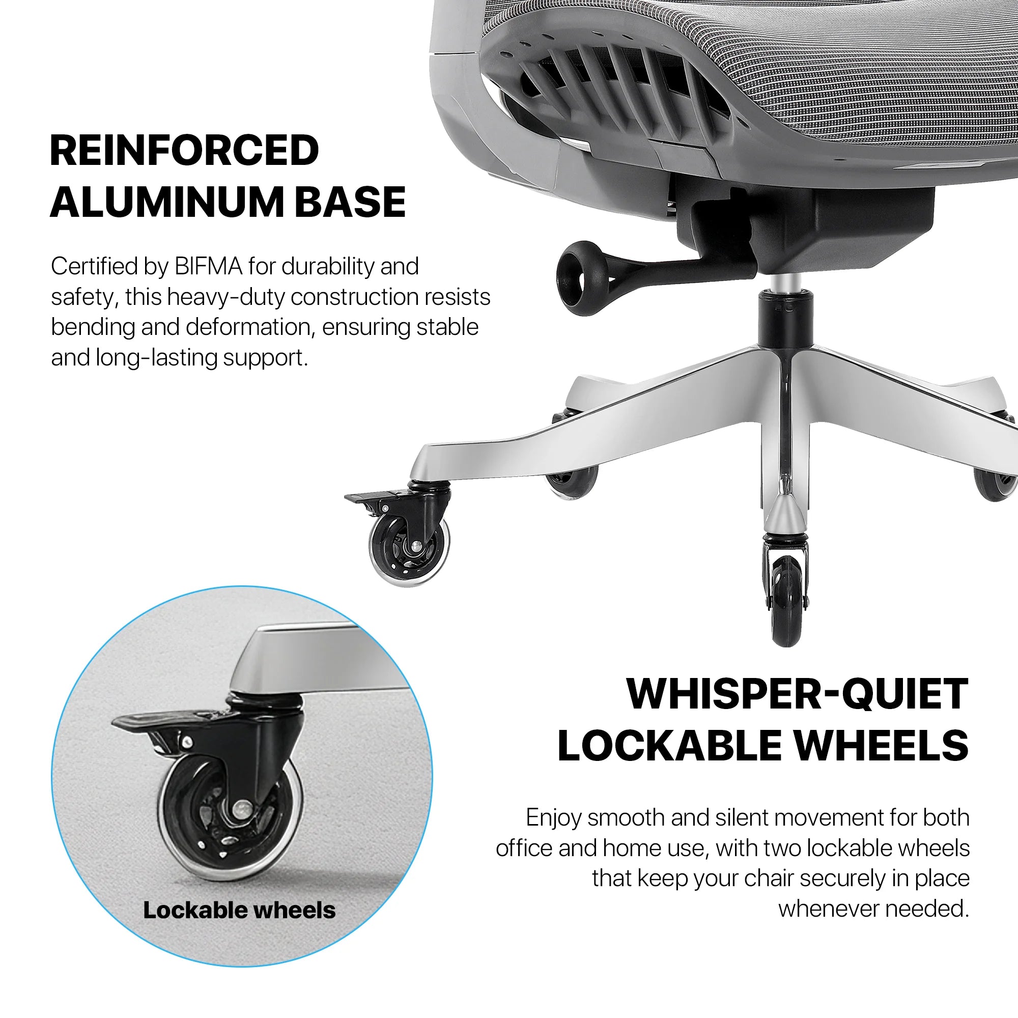 Fantech oc1 pro ergonomic office chair black - desk & chair