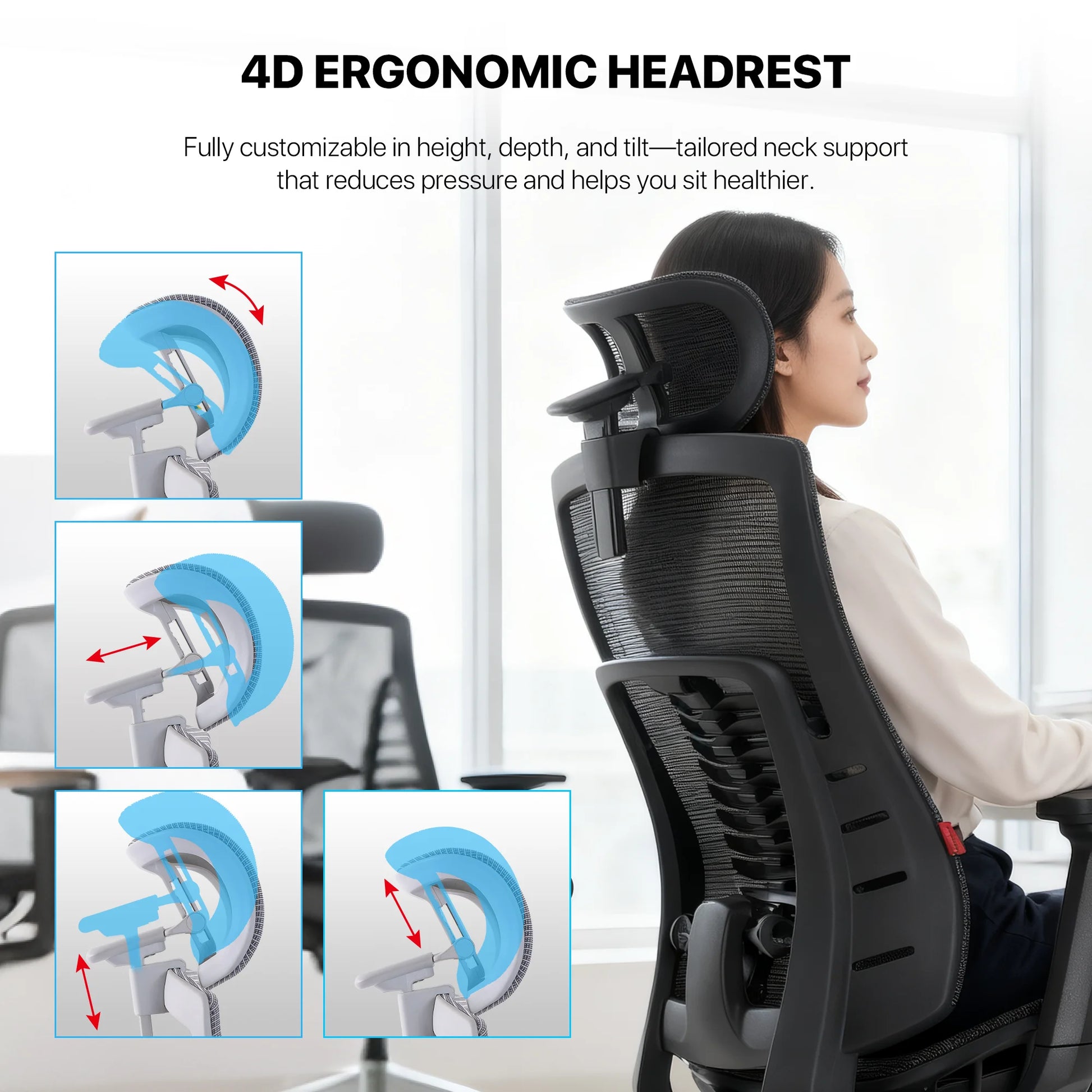 Fantech oc1 pro ergonomic office chair black - desk & chair
