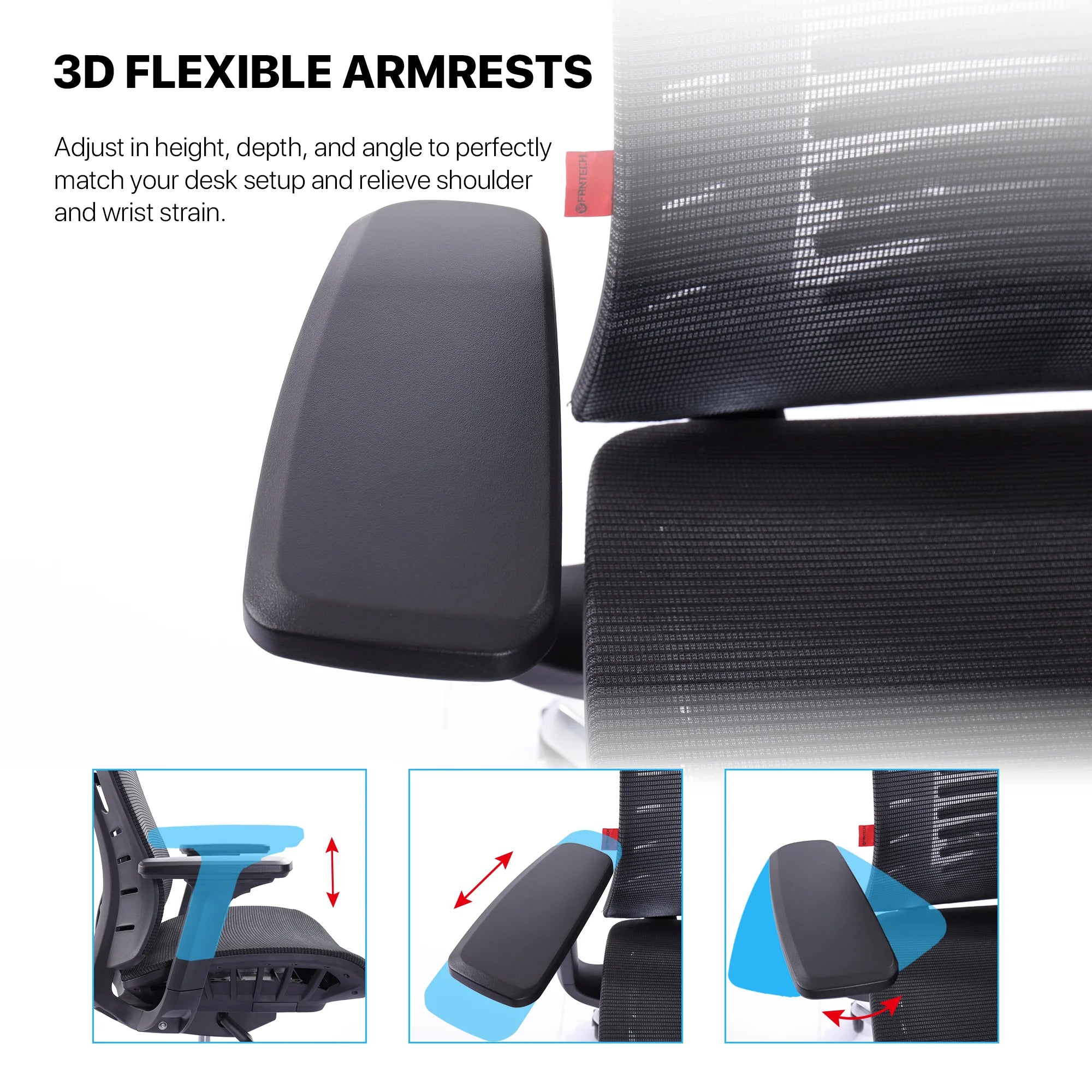 Fantech oc1 pro ergonomic office chair black - desk & chair